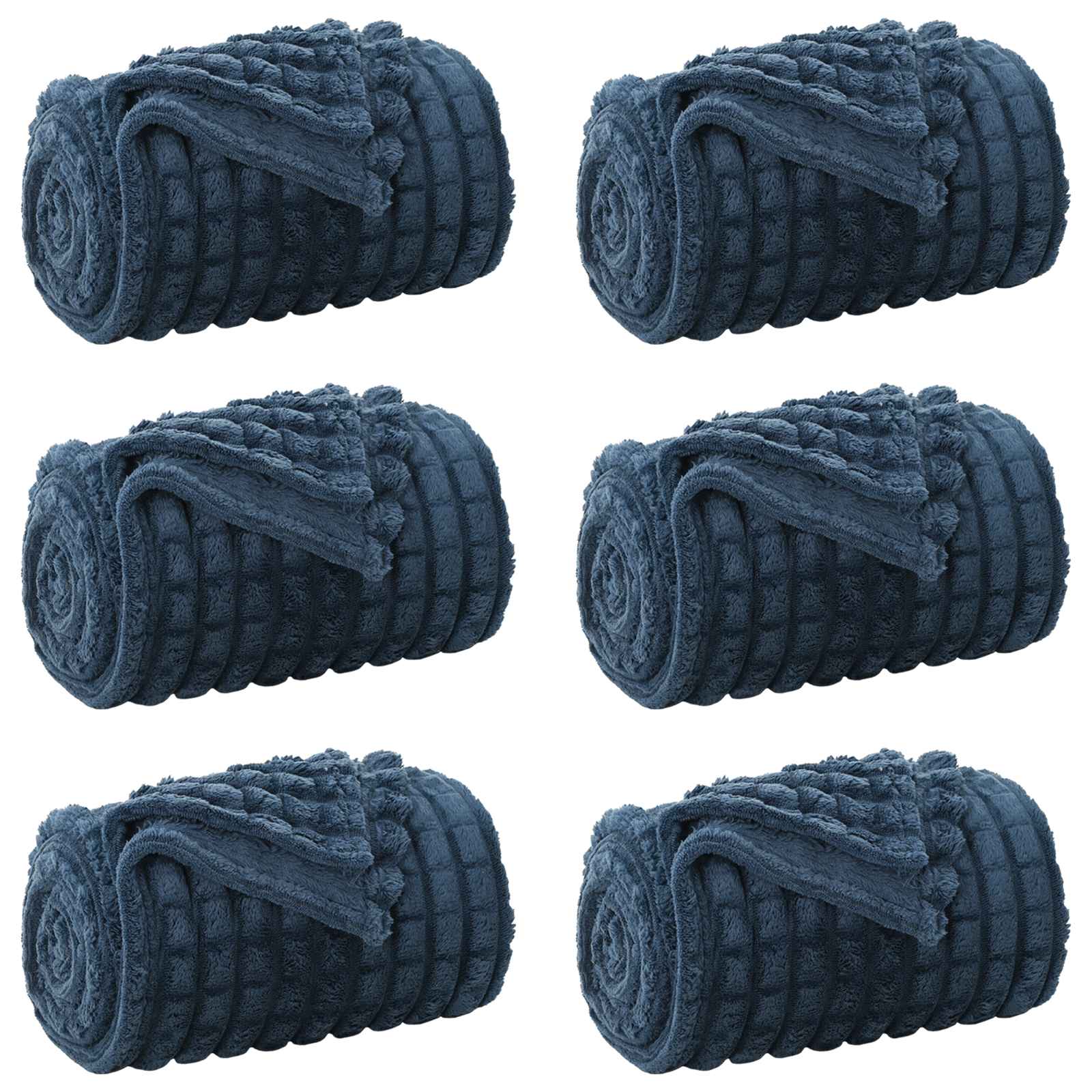 Kleden 6 pcs Marineblauw 150 x 130 cm Fleece is nu te koop bij PeponiXL, paradijselijk wonen!