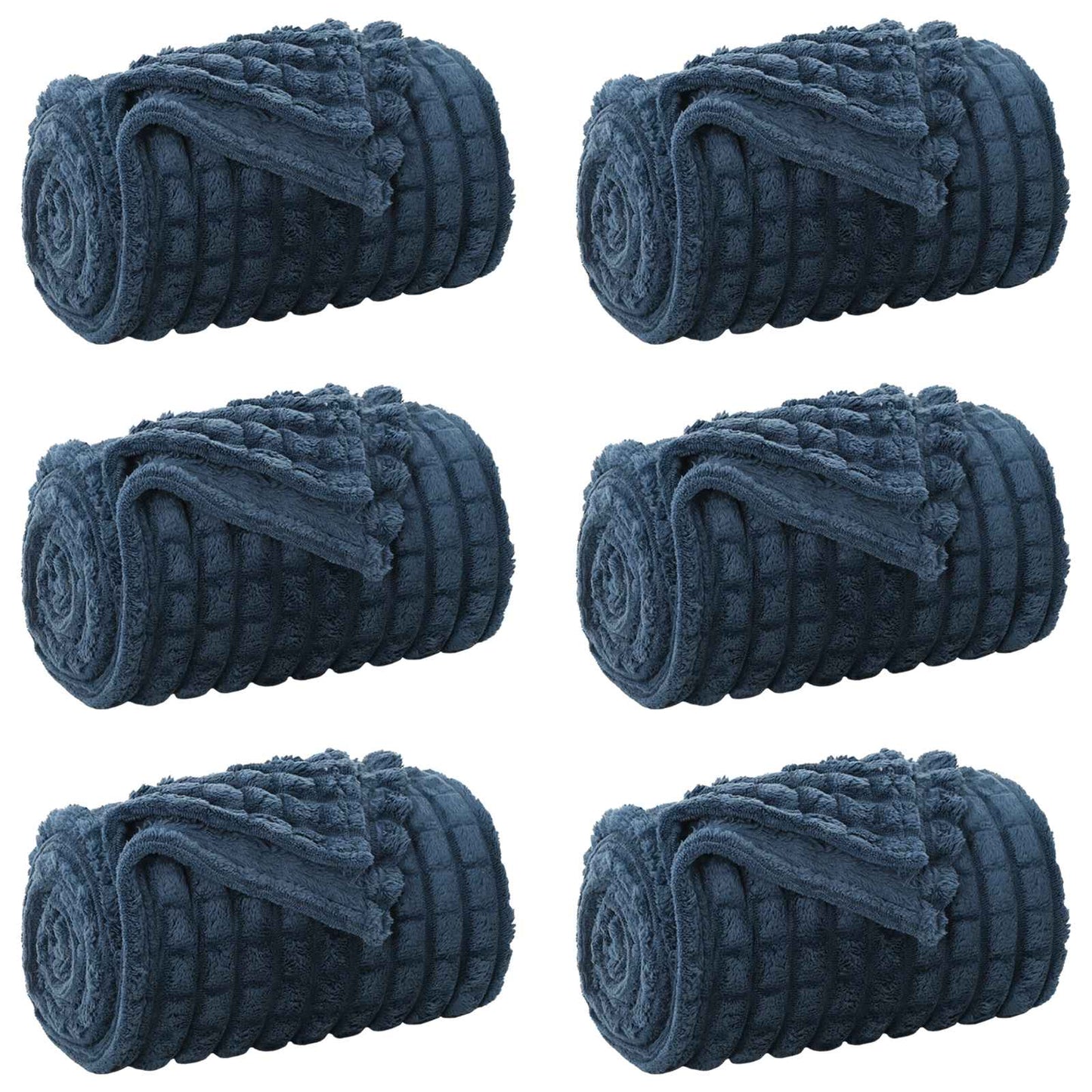 Kleden 6 pcs Marineblauw 200 x 150 cm Fleece is nu te koop bij PeponiXL, paradijselijk wonen!