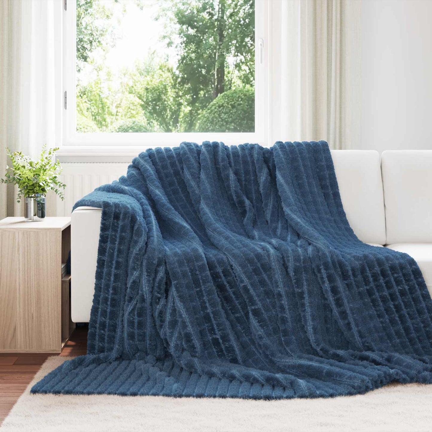 Kleden 6 pcs Marineblauw 240 x 220 cm Fleece is nu te koop bij PeponiXL, paradijselijk wonen!