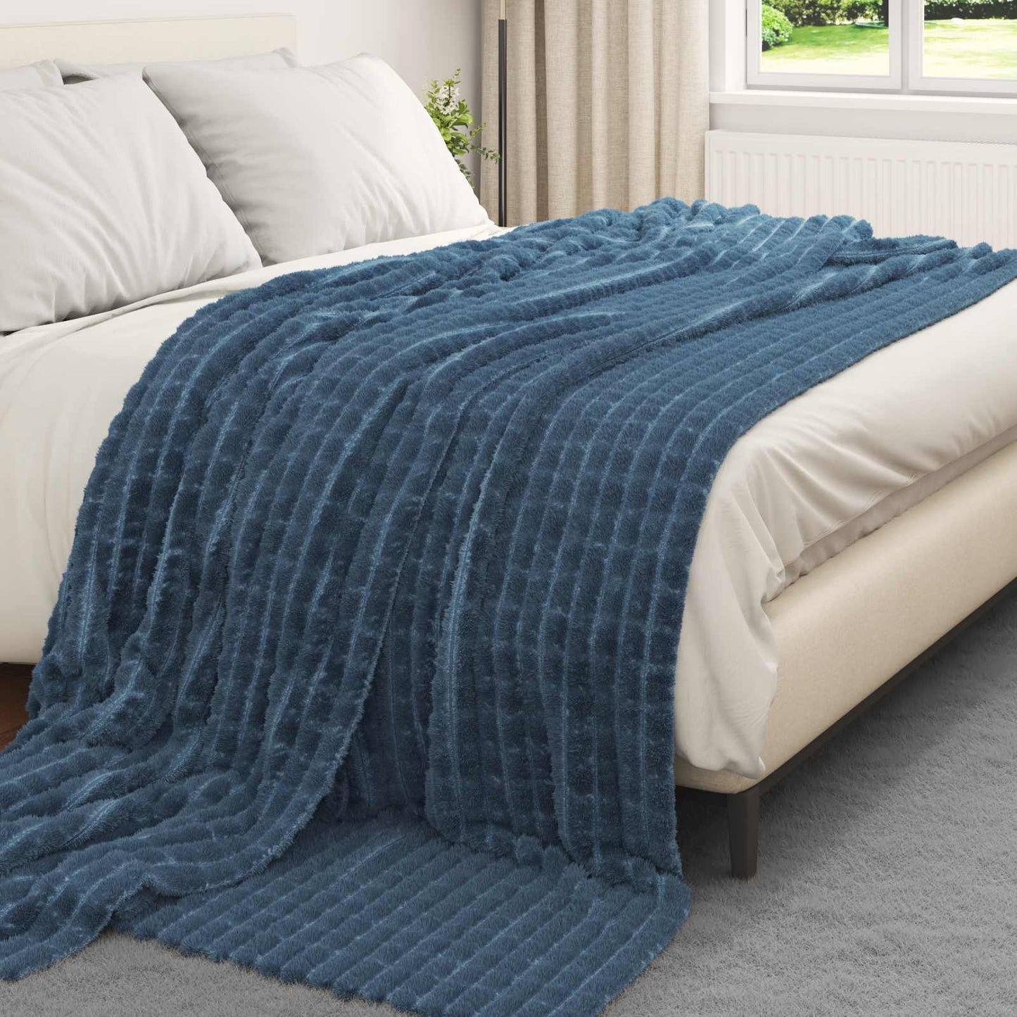 Kleden 6 pcs Marineblauw 240 x 220 cm Fleece is nu te koop bij PeponiXL, paradijselijk wonen!