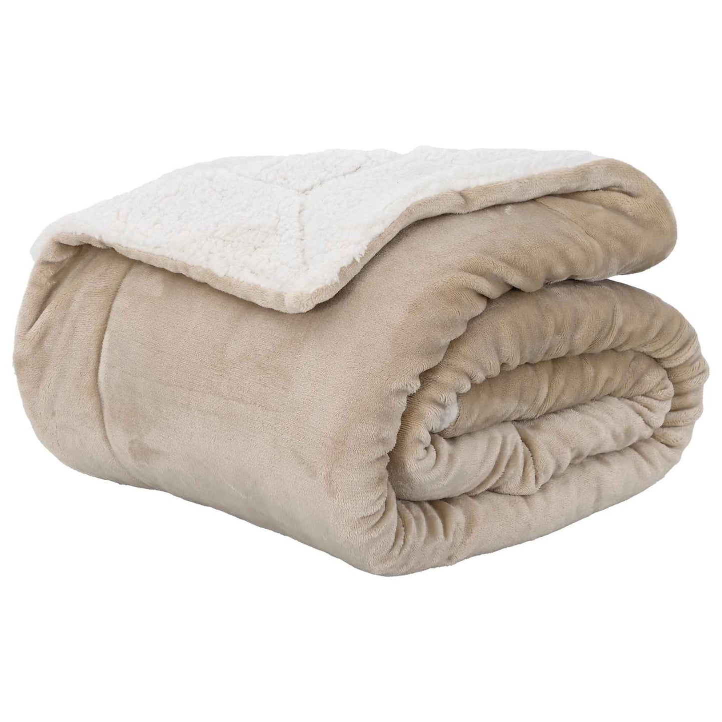 Gooi Deken Beige 130 x 150 cm Fleece is nu te koop bij PeponiXL, paradijselijk wonen!