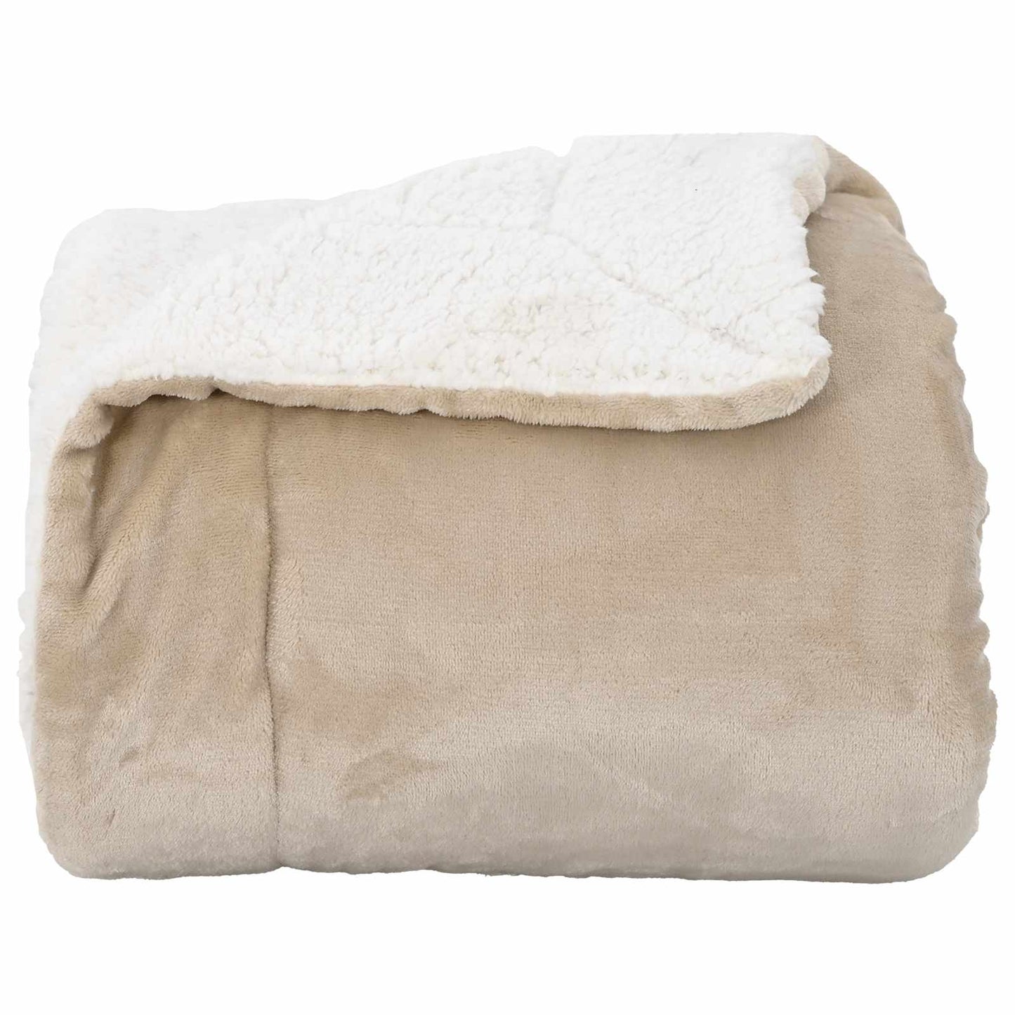 Gooi Deken Beige 130 x 150 cm Fleece is nu te koop bij PeponiXL, paradijselijk wonen!