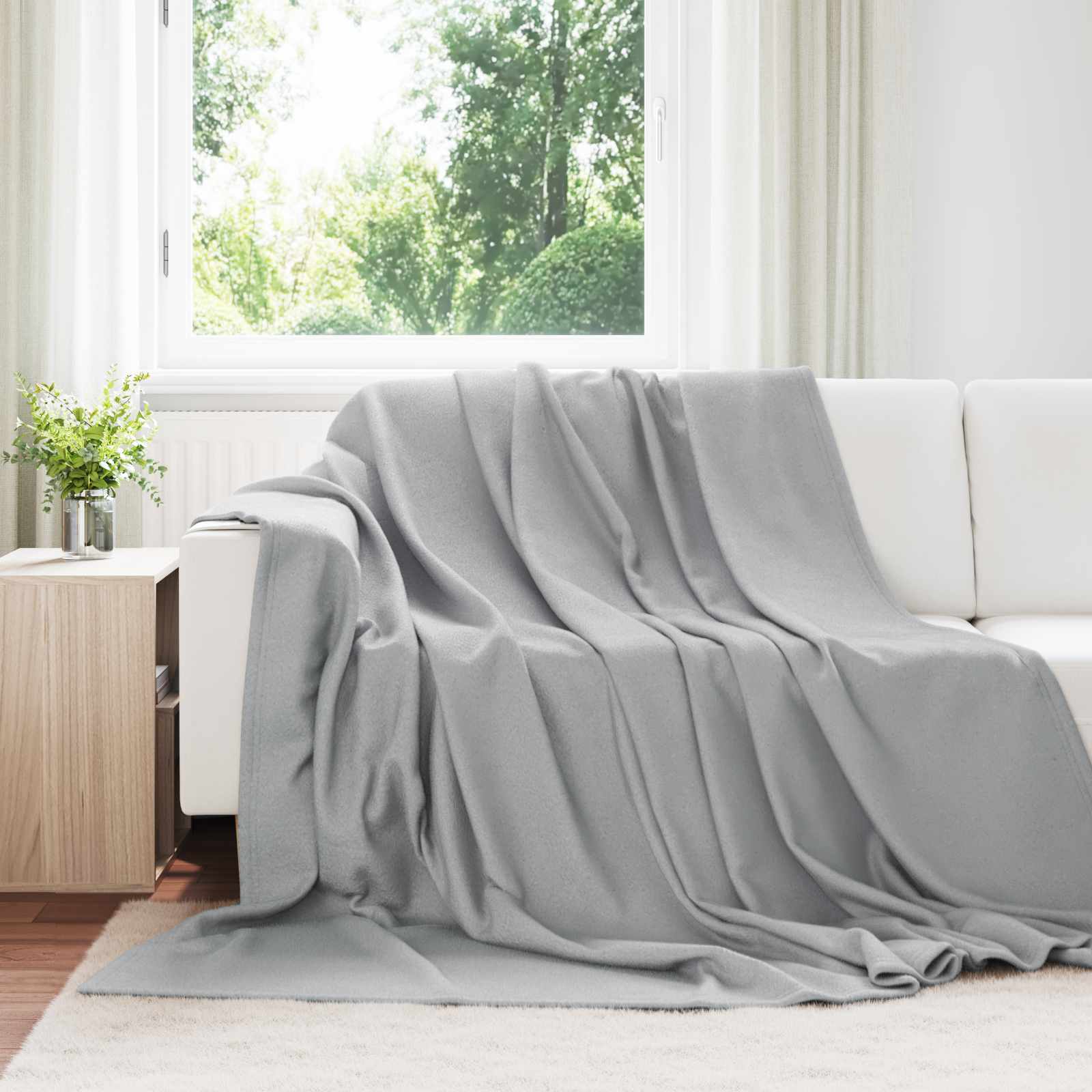 Kleden 6 pcs Grijs 240 x 220 cm Fleece is nu te koop bij PeponiXL, paradijselijk wonen!