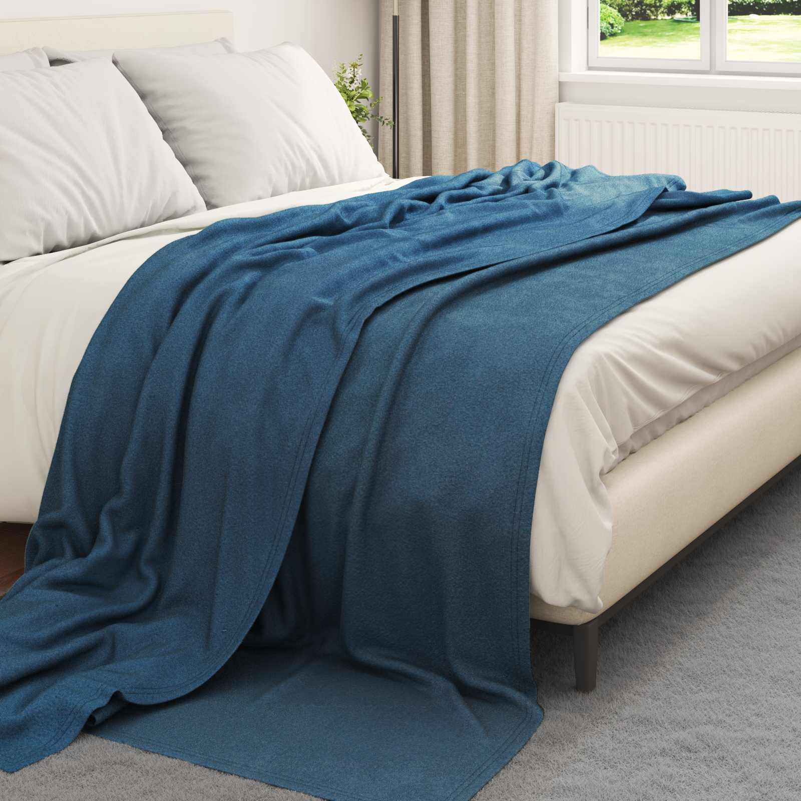 Kleden 6 pcs Marineblauw 270 x 240 cm Fleece is nu te koop bij PeponiXL, paradijselijk wonen!
