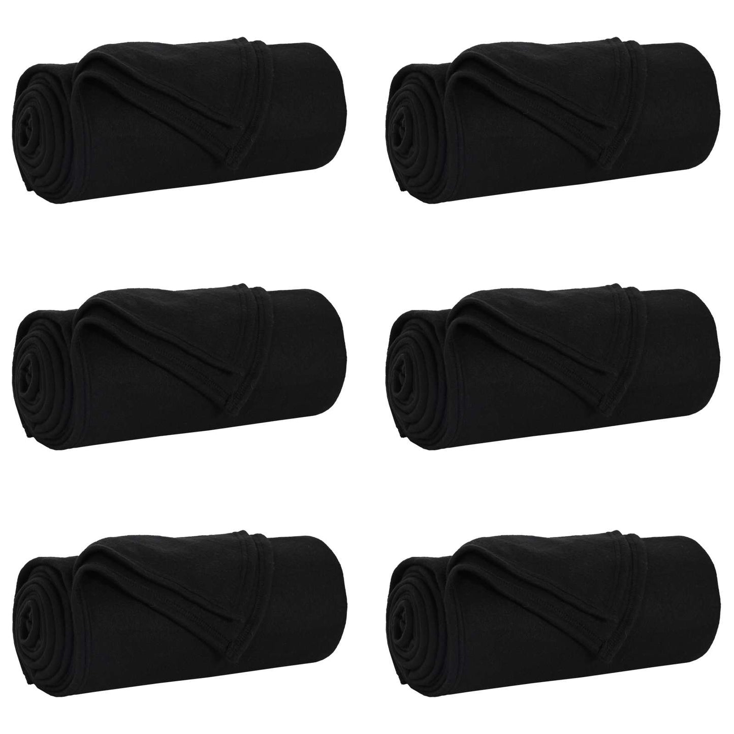 Kleden 6 pcs Zwart 170 x 130 cm Fleece is nu te koop bij PeponiXL, paradijselijk wonen!