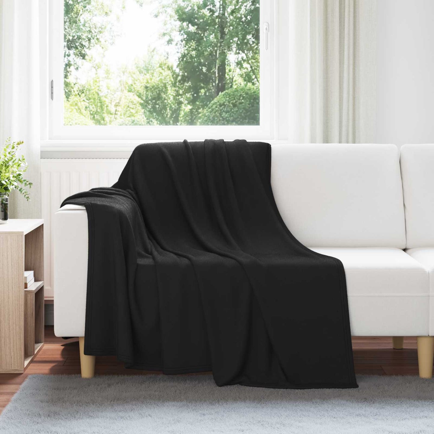Kleden 6 pcs Zwart 200 x 150 cm Fleece is nu te koop bij PeponiXL, paradijselijk wonen!