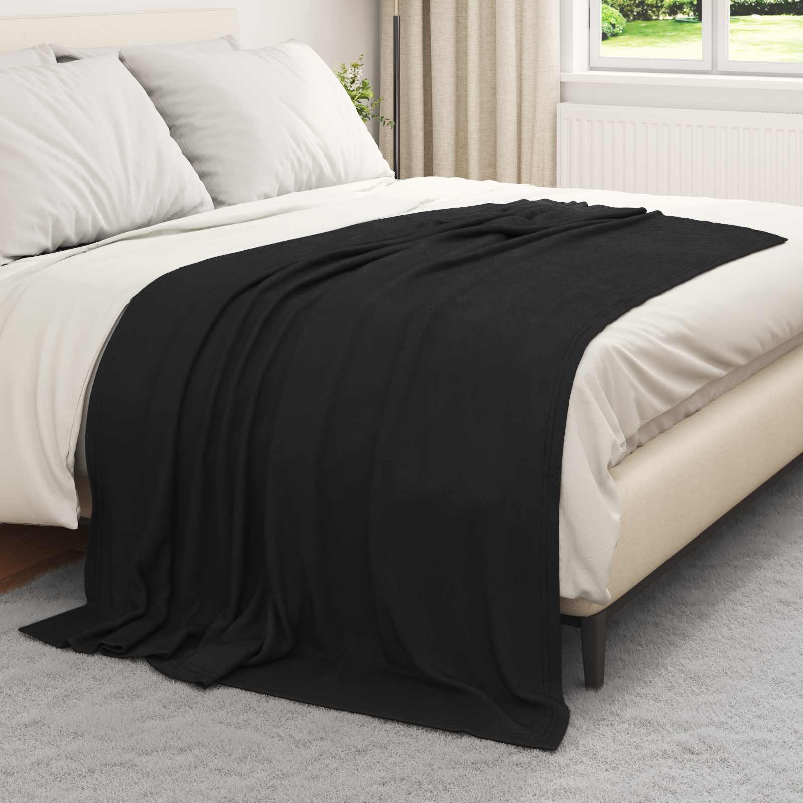 Kleden 6 pcs Zwart 200 x 150 cm Fleece is nu te koop bij PeponiXL, paradijselijk wonen!