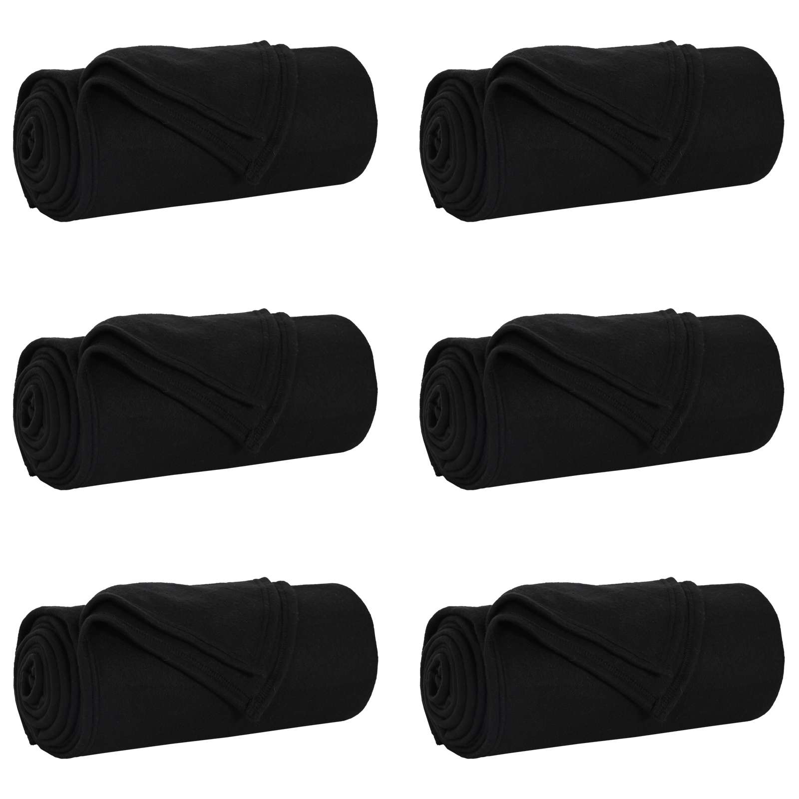 Kleden 6 pcs Zwart 200 x 150 cm Fleece is nu te koop bij PeponiXL, paradijselijk wonen!