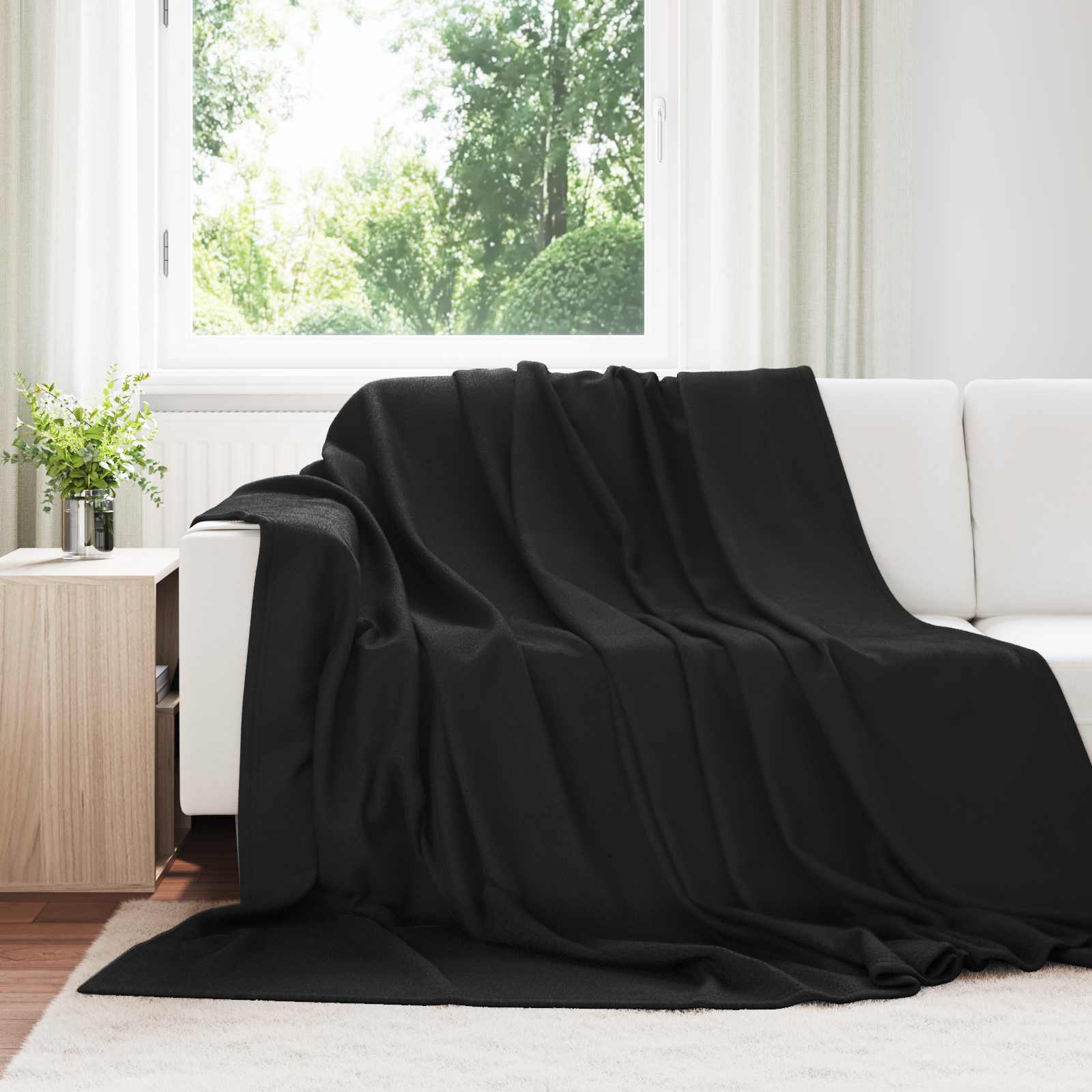 Kleden 6 pcs Zwart 270 x 240 cm Fleece is nu te koop bij PeponiXL, paradijselijk wonen!