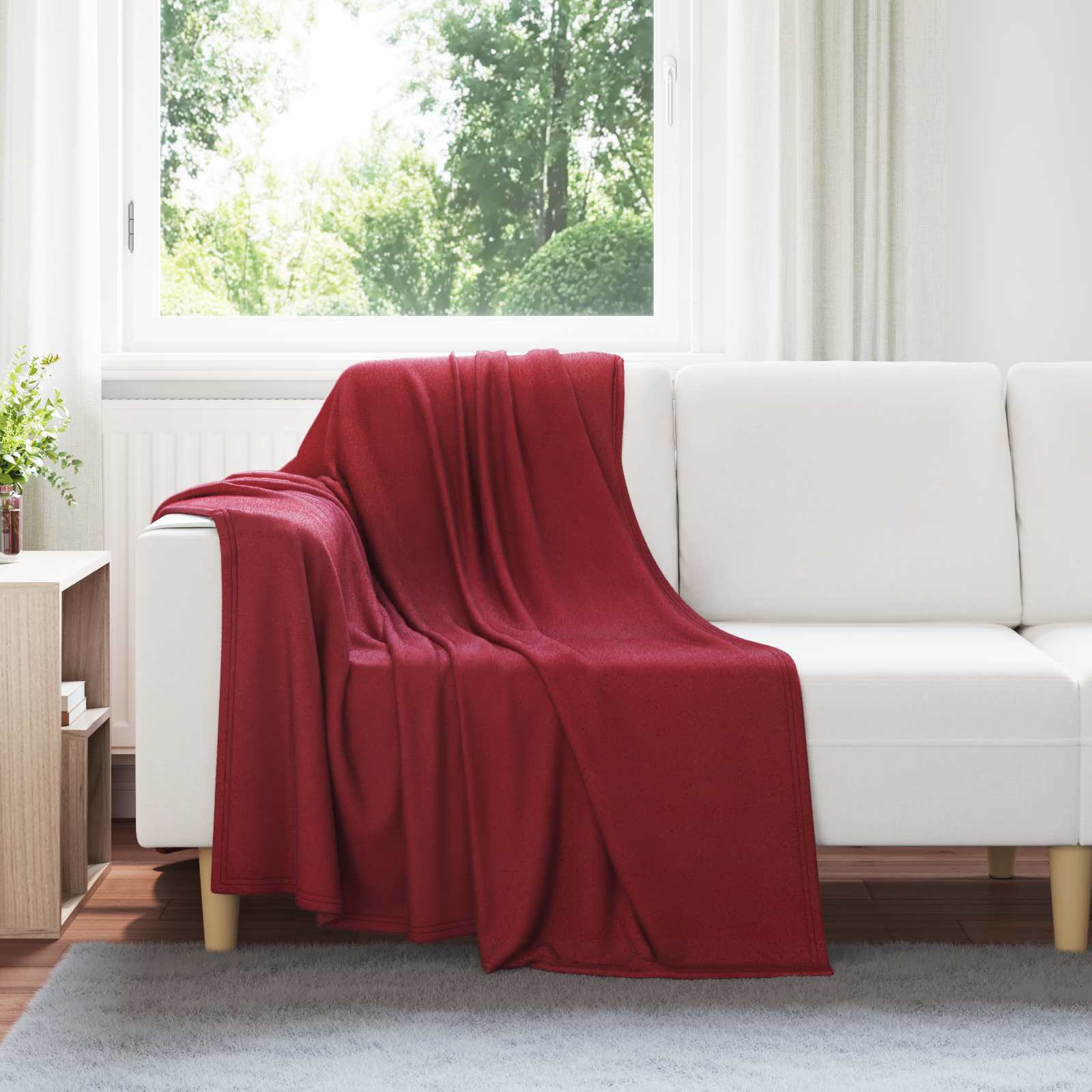 Kleden 6 pcs Bordeaux Rood 170 x 130 cm Fleece is nu te koop bij PeponiXL, paradijselijk wonen!