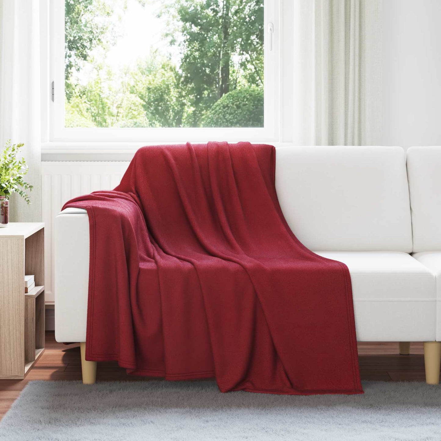 Kleden 6 pcs Bordeaux Rood 200 x 150 cm Fleece is nu te koop bij PeponiXL, paradijselijk wonen!