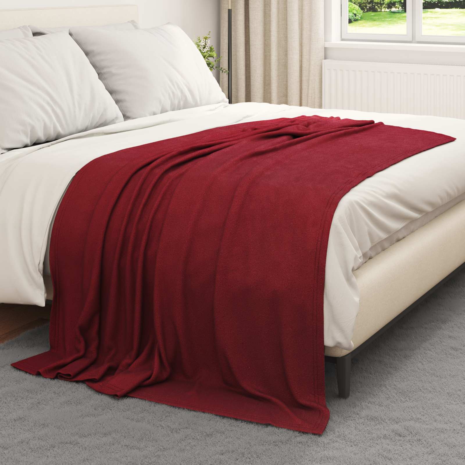 Kleden 6 pcs Bordeaux Rood 200 x 150 cm Fleece is nu te koop bij PeponiXL, paradijselijk wonen!