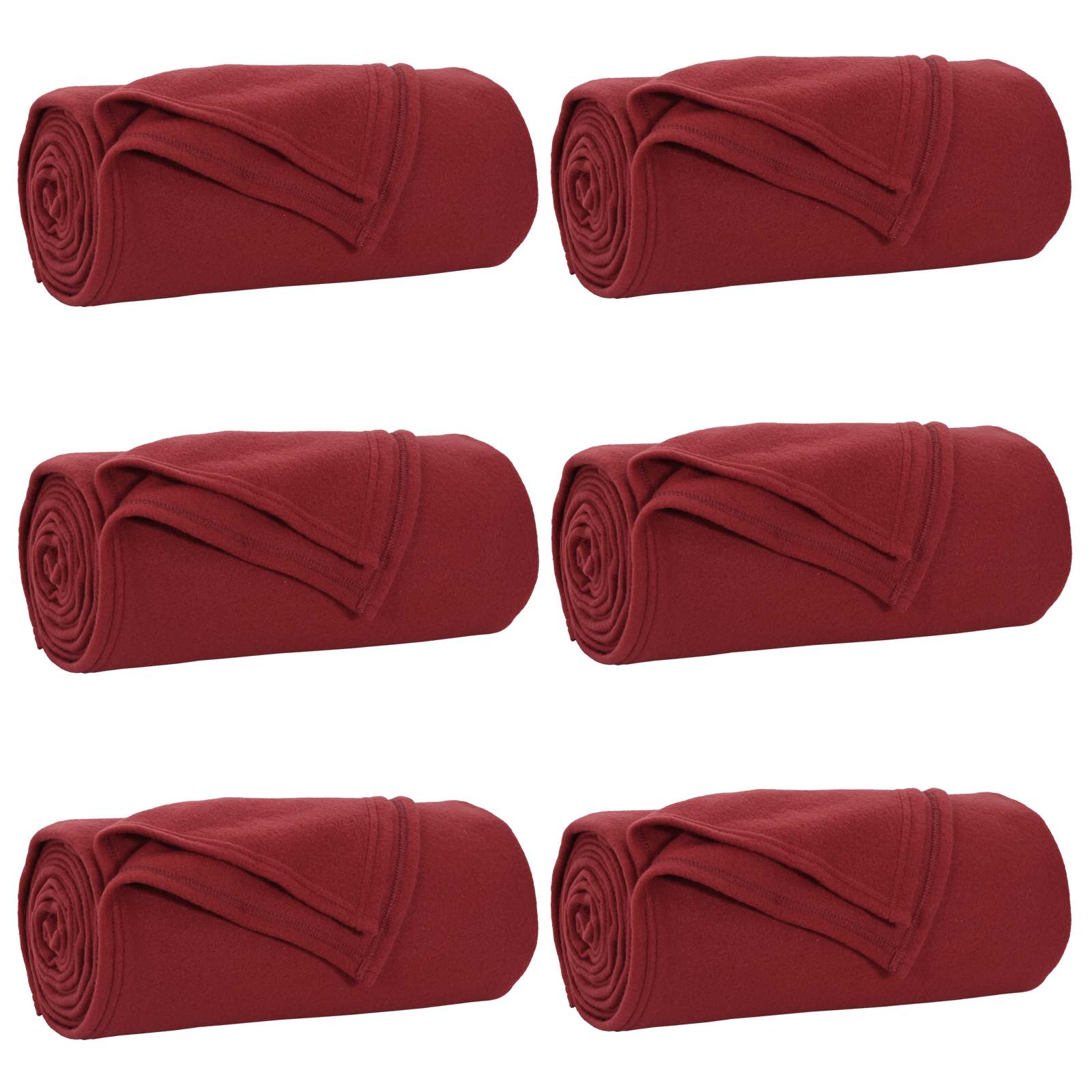 Kleden 6 pcs Bordeaux Rood 200 x 150 cm Fleece is nu te koop bij PeponiXL, paradijselijk wonen!