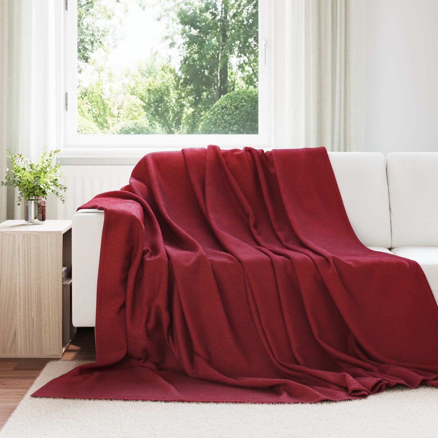 Kleden 6 pcs Bordeaux Rood 240 x 220 cm Fleece is nu te koop bij PeponiXL, paradijselijk wonen!