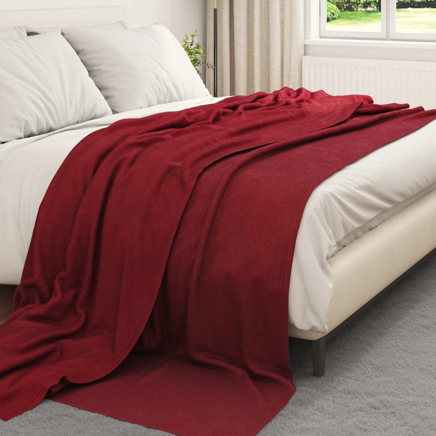 Kleden 6 pcs Bordeaux Rood 270 x 240 cm Fleece is nu te koop bij PeponiXL, paradijselijk wonen!