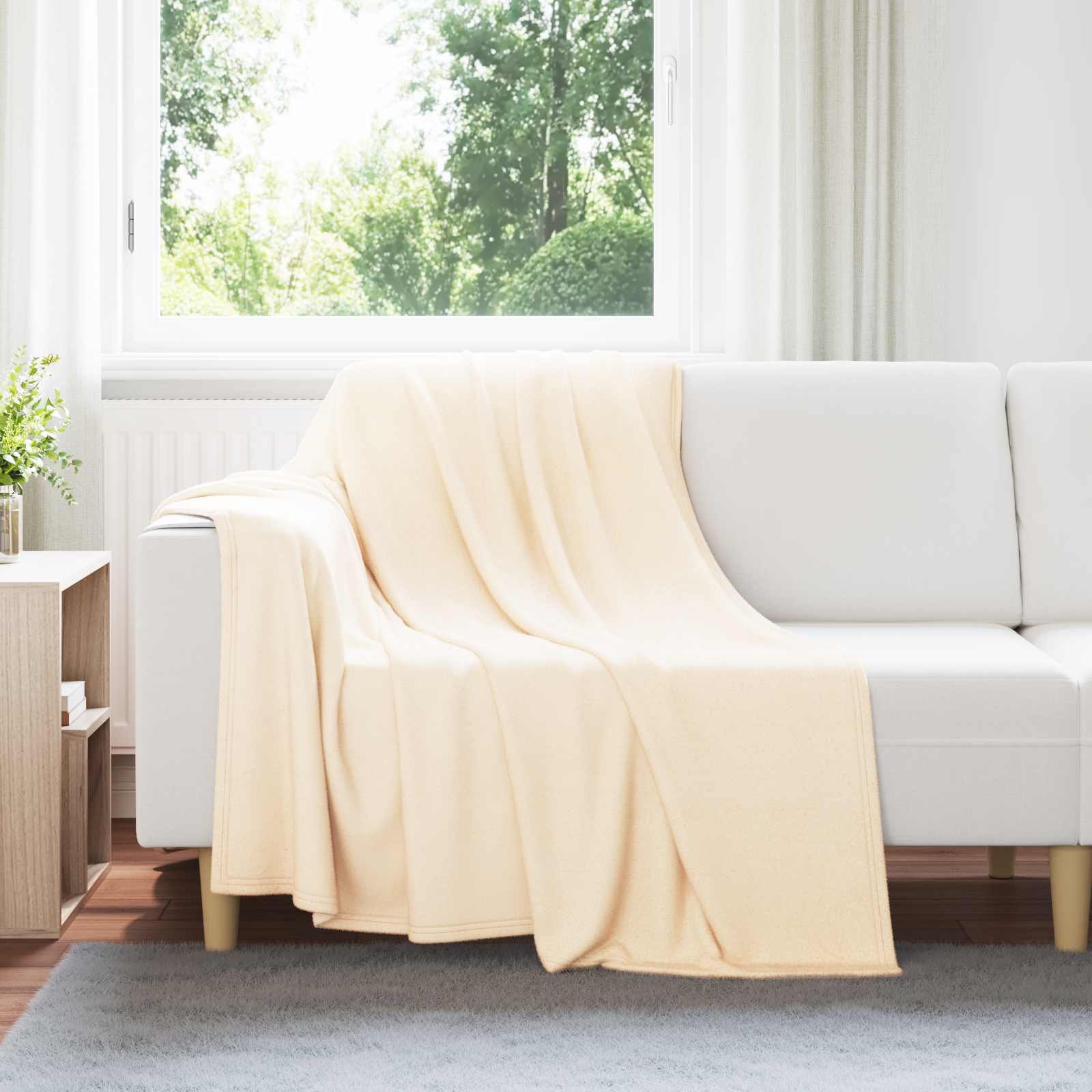 Kleden 6 pcs Crème 200 x 150 cm Fleece is nu te koop bij PeponiXL, paradijselijk wonen!