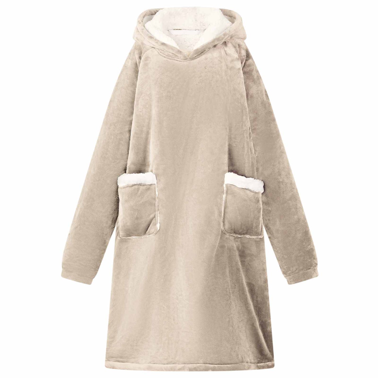Deken hoodie Beige M Fleece en Flanel is nu te koop bij PeponiXL, paradijselijk wonen!
