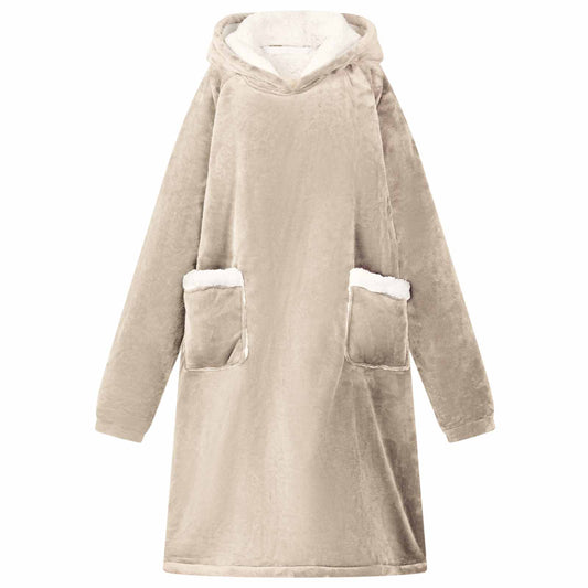 Deken hoodie Beige M Fleece en Flanel is nu te koop bij PeponiXL, paradijselijk wonen!