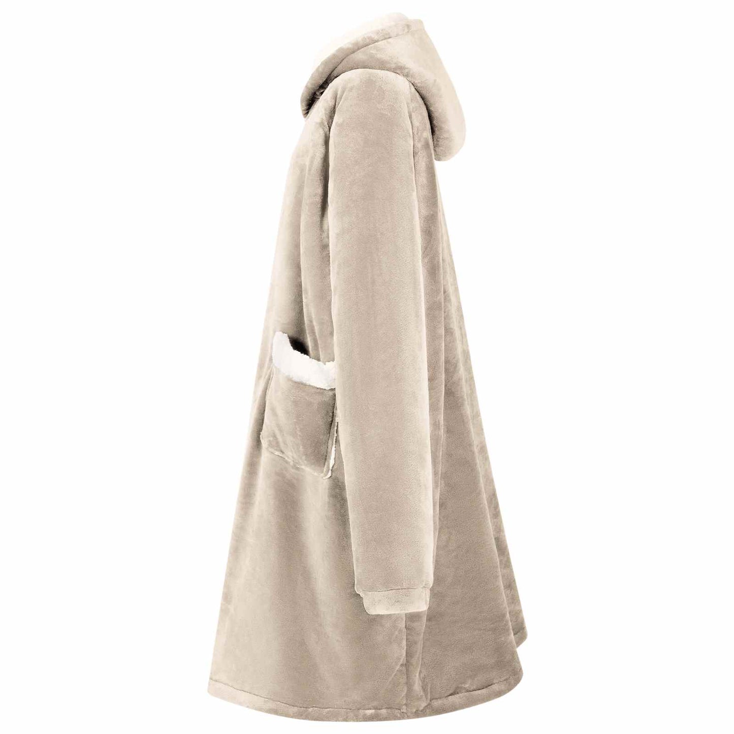 Deken hoodie Beige M Fleece en Flanel is nu te koop bij PeponiXL, paradijselijk wonen!