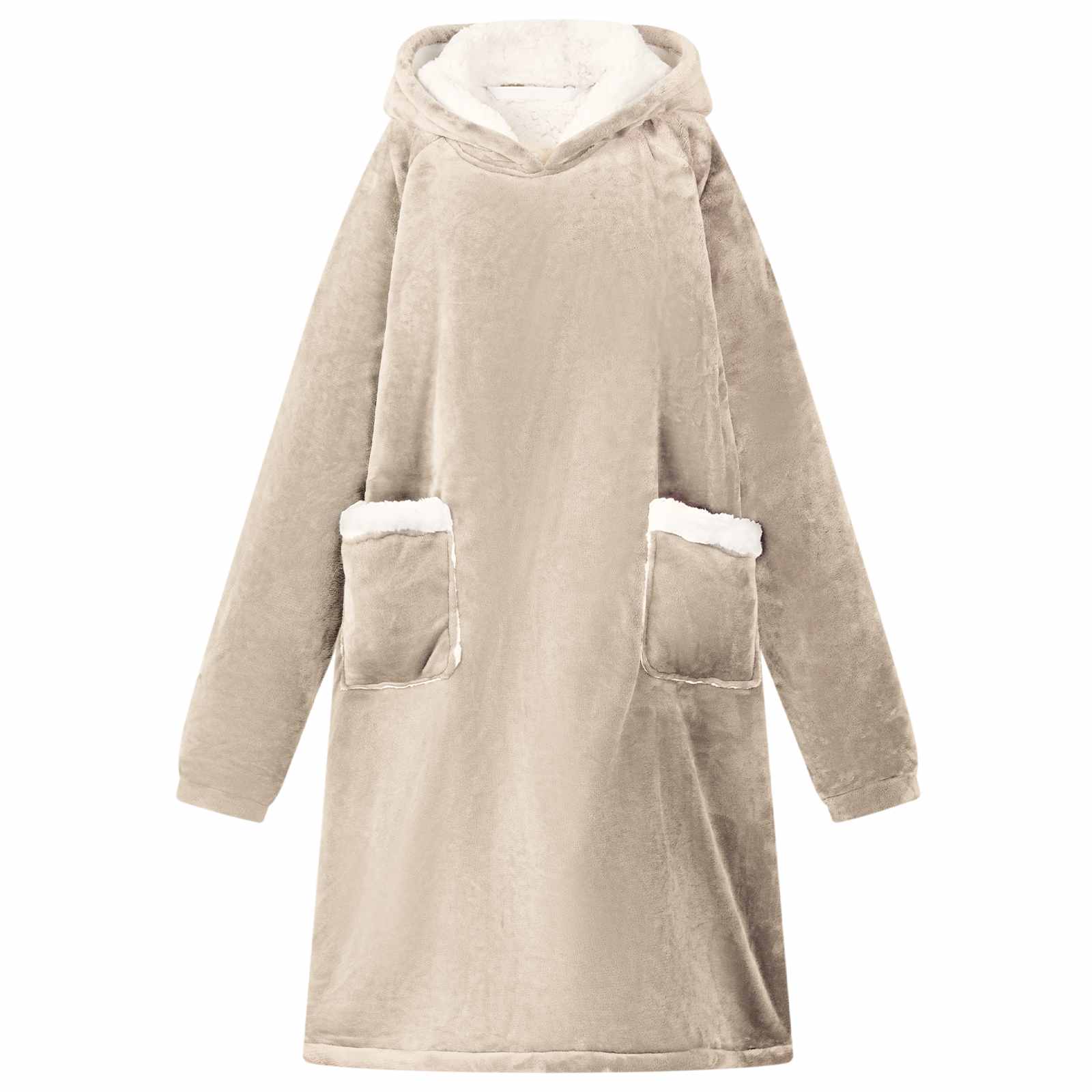 Deken hoodie Beige L Fleece en Flanel is nu te koop bij PeponiXL, paradijselijk wonen!