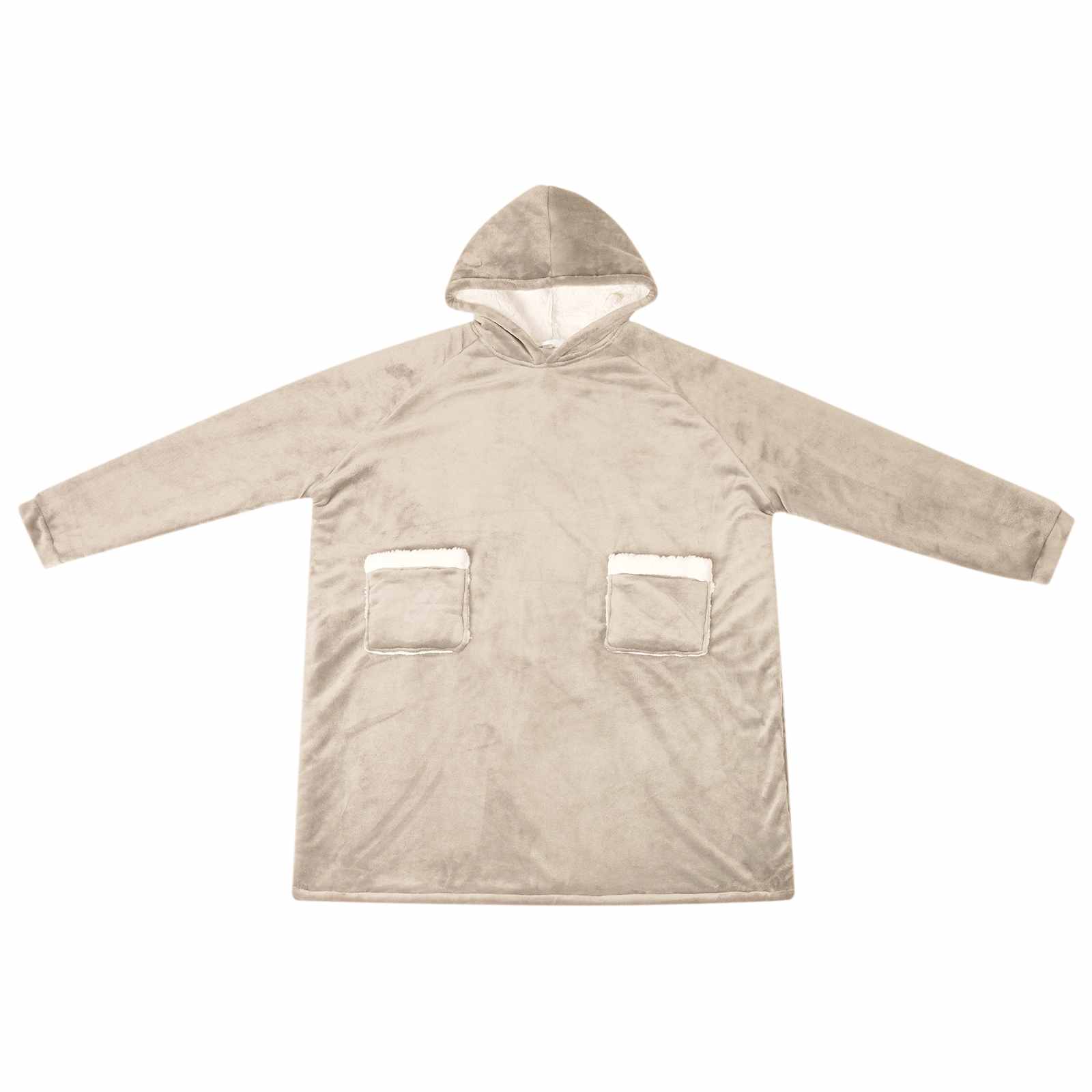 Deken hoodie Beige L Fleece en Flanel is nu te koop bij PeponiXL, paradijselijk wonen!