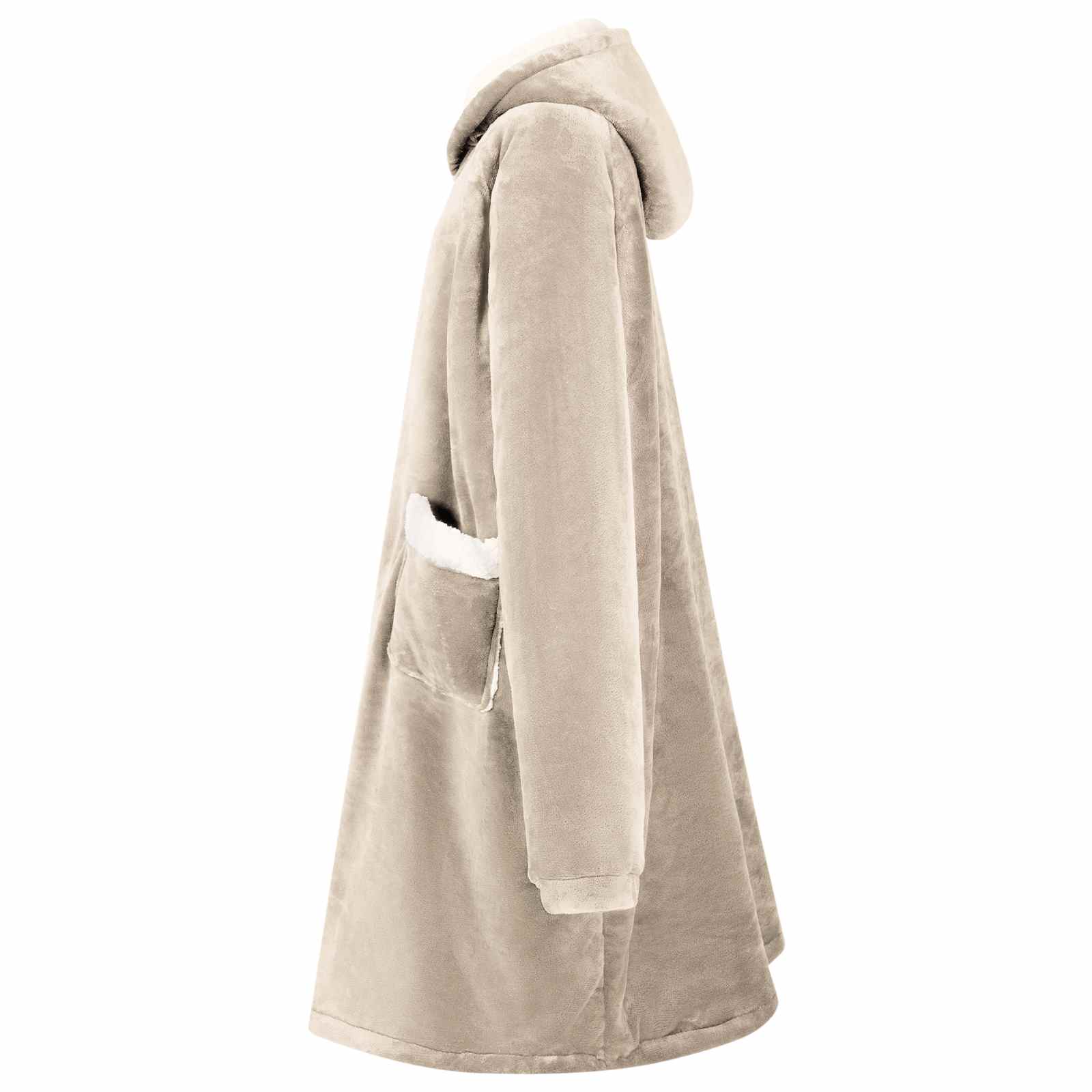 Deken hoodie Beige L Fleece en Flanel is nu te koop bij PeponiXL, paradijselijk wonen!