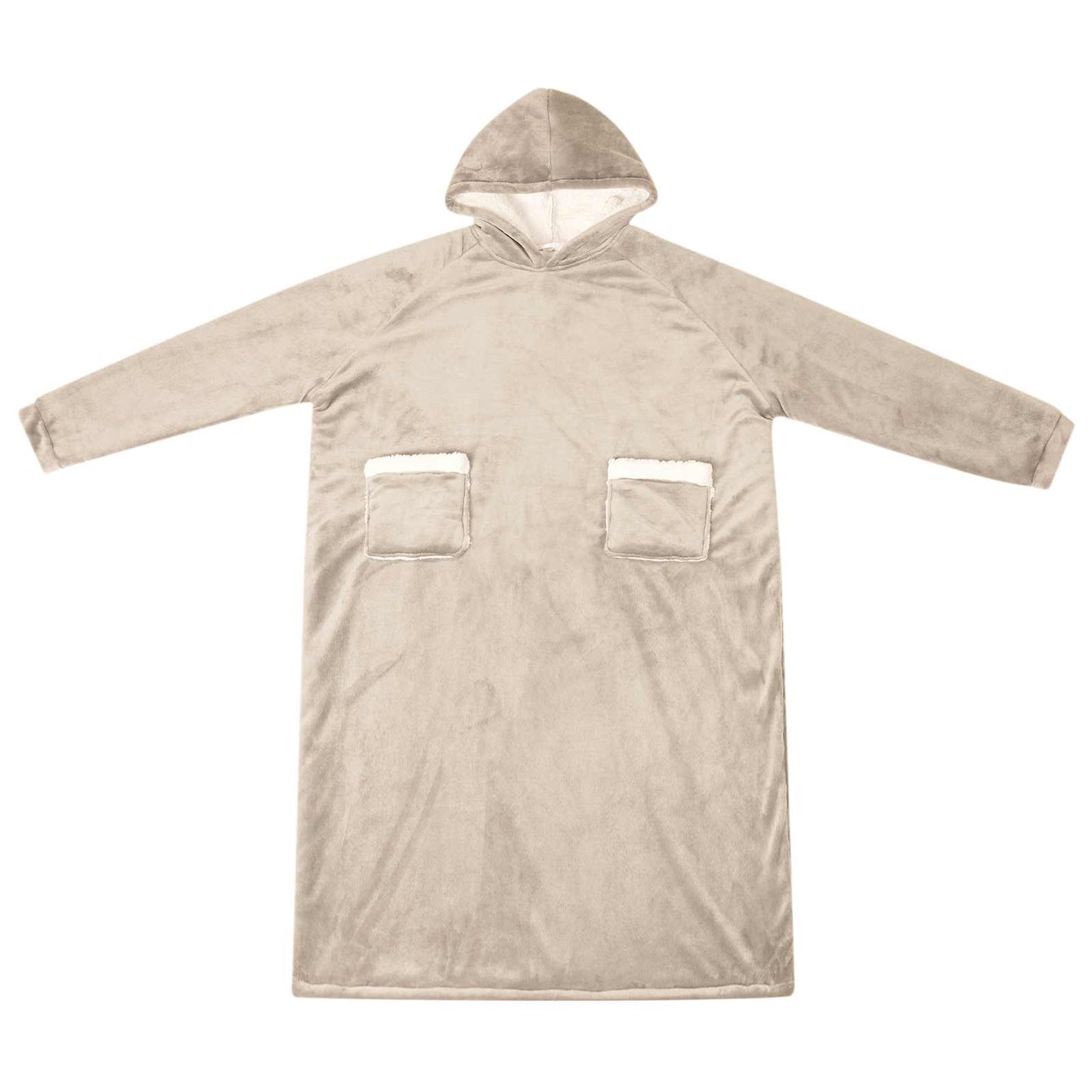 Deken hoodie Beige L Fleece en Flanel is nu te koop bij PeponiXL, paradijselijk wonen!