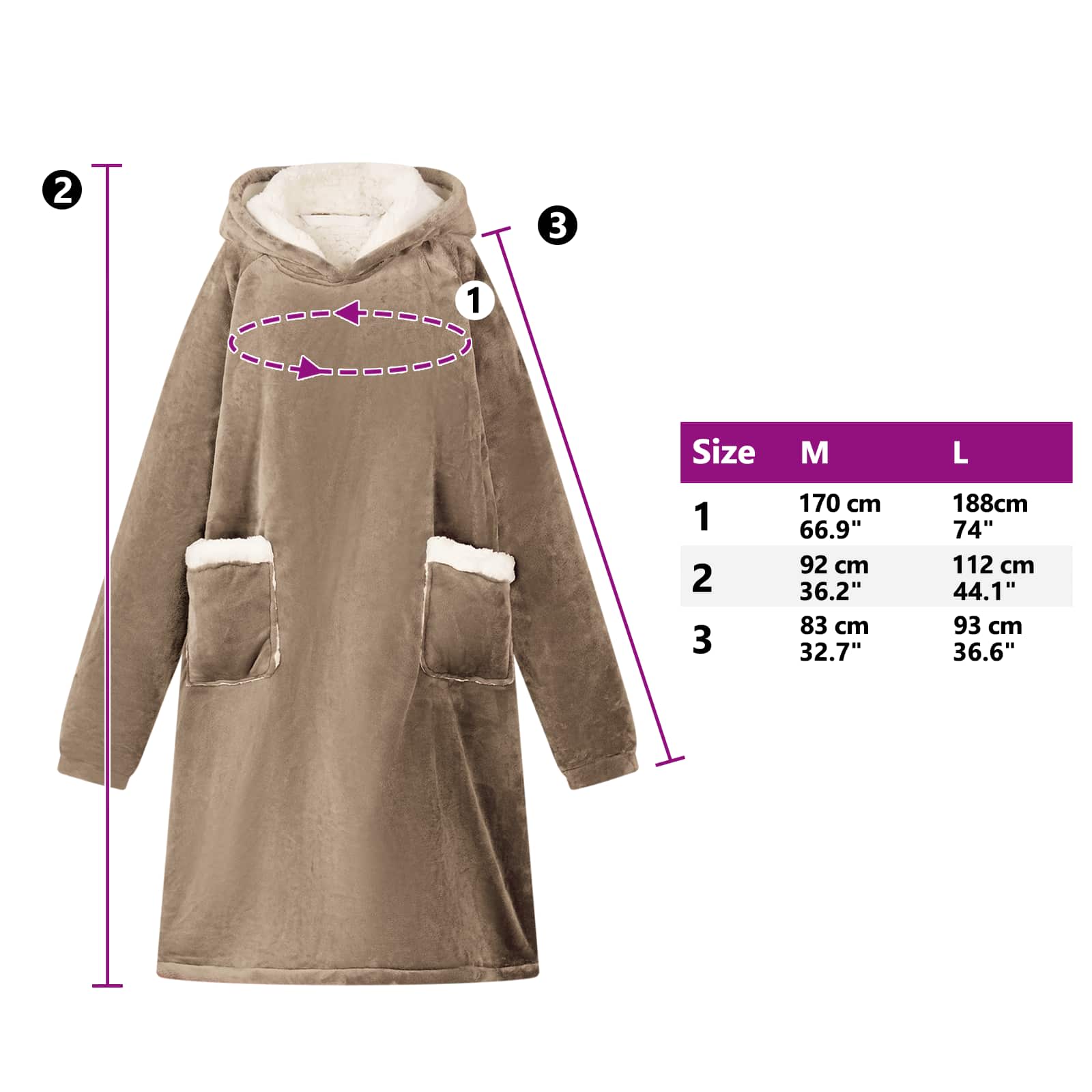 Deken hoodie Kameel L Fleece en Flanel is nu te koop bij PeponiXL, paradijselijk wonen!