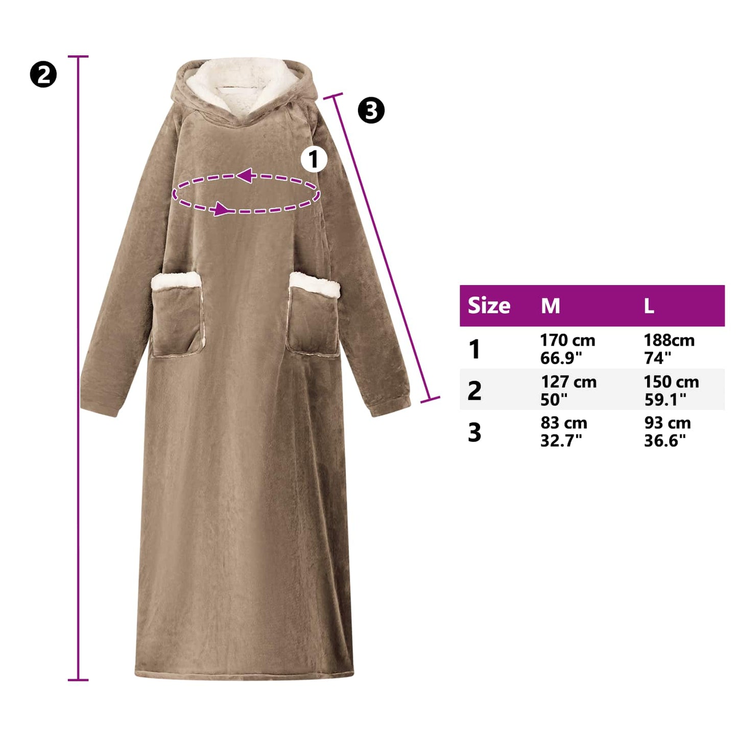 Deken hoodie Kameel M Fleece en Flanel is nu te koop bij PeponiXL, paradijselijk wonen!