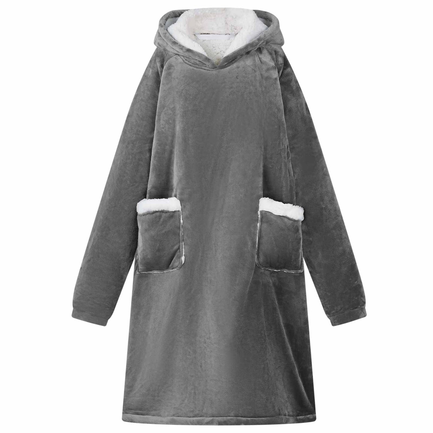 Deken hoodie Donkergrijs M Fleece en Flanel is nu te koop bij PeponiXL, paradijselijk wonen!