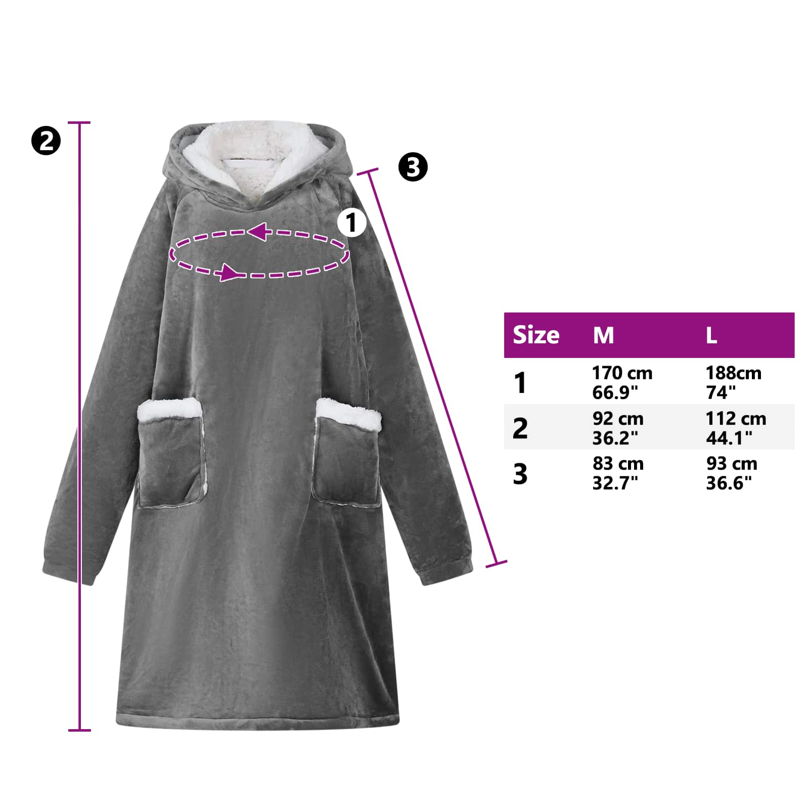Deken hoodie Donkergrijs L Fleece en Flanel is nu te koop bij PeponiXL, paradijselijk wonen!