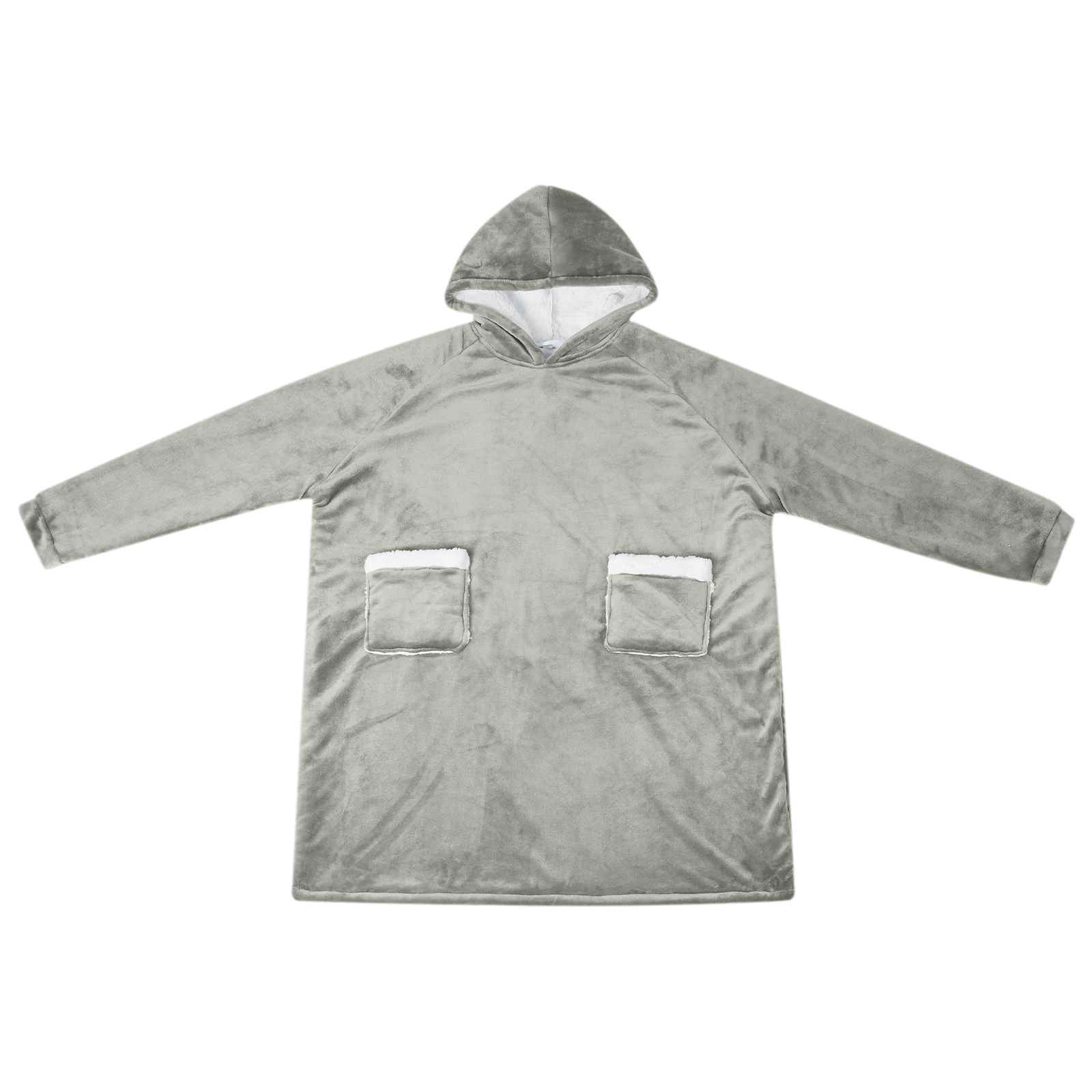 Deken hoodie Grijs L Fleece en Flanel is nu te koop bij PeponiXL, paradijselijk wonen!