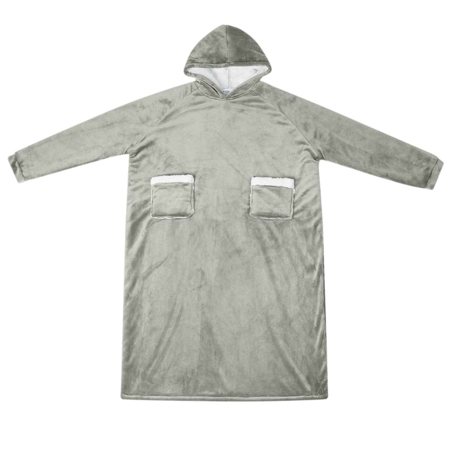 Deken hoodie Grijs M Fleece en Flanel is nu te koop bij PeponiXL, paradijselijk wonen!