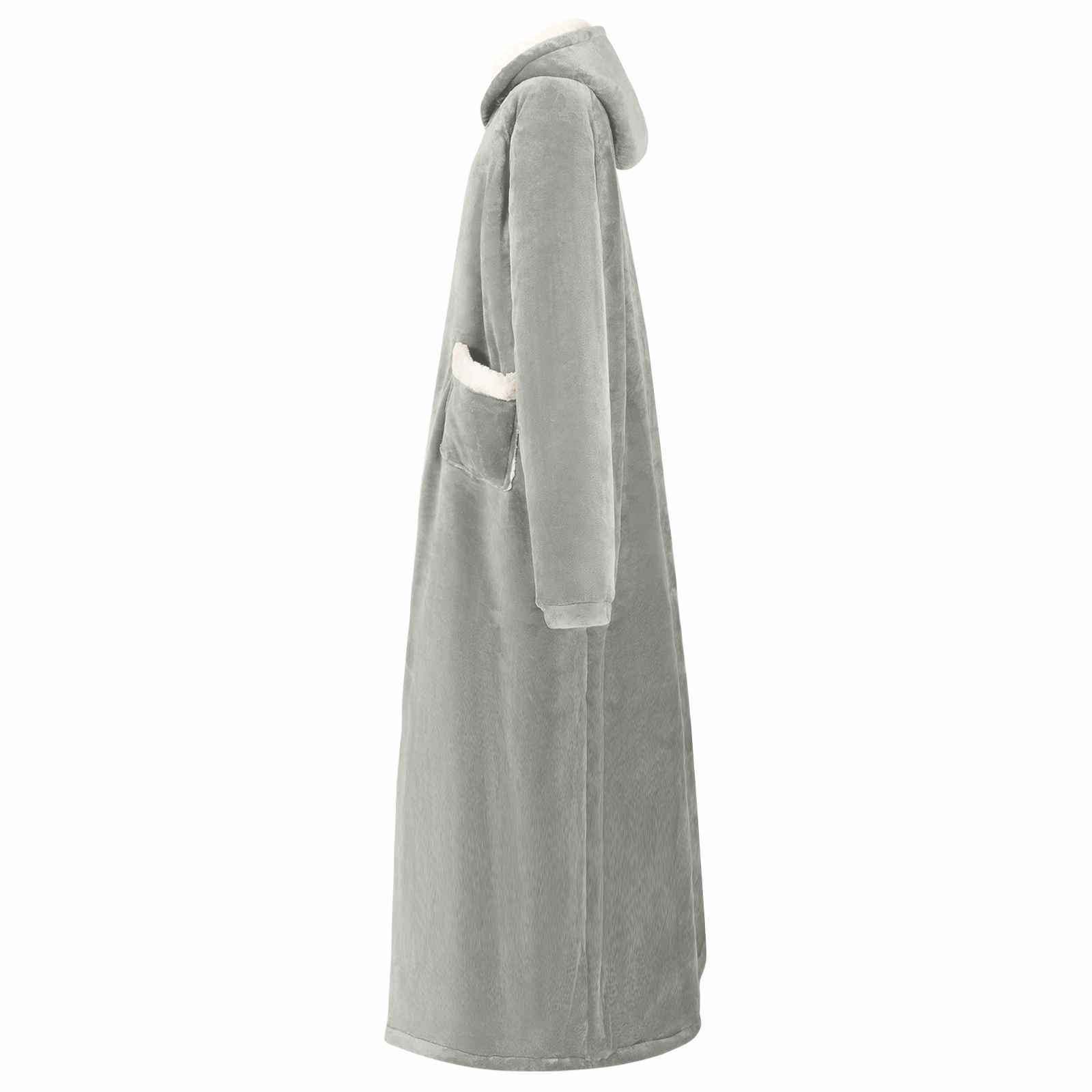 Deken hoodie Grijs M Fleece en Flanel is nu te koop bij PeponiXL, paradijselijk wonen!