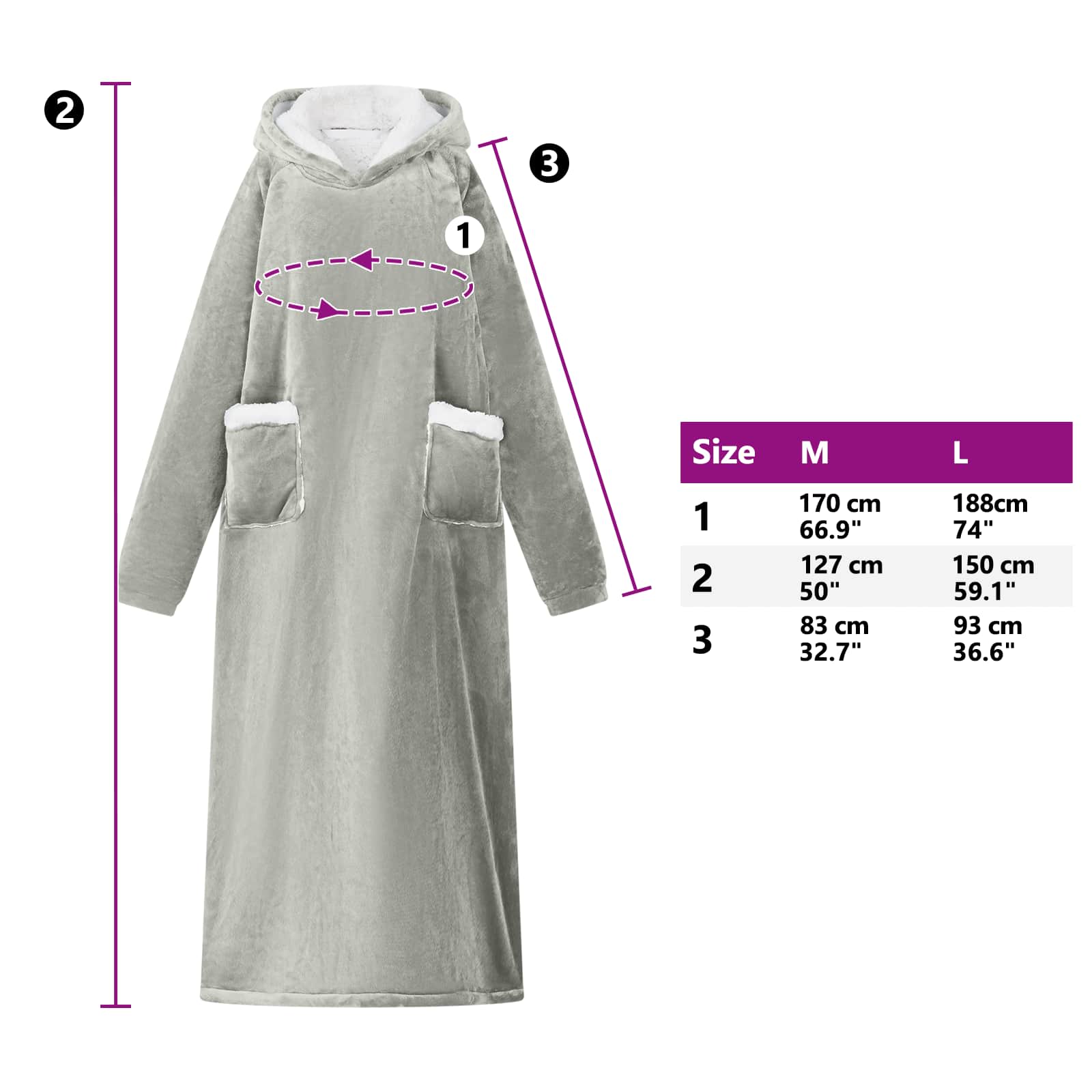Deken hoodie Grijs L Fleece en Flanel is nu te koop bij PeponiXL, paradijselijk wonen!