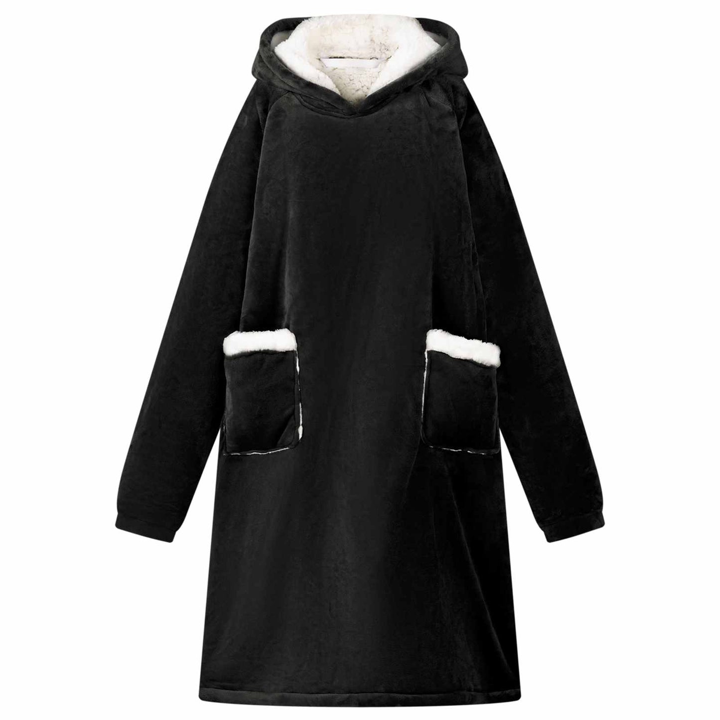 Deken hoodie Zwart M Fleece en Flanel is nu te koop bij PeponiXL, paradijselijk wonen!