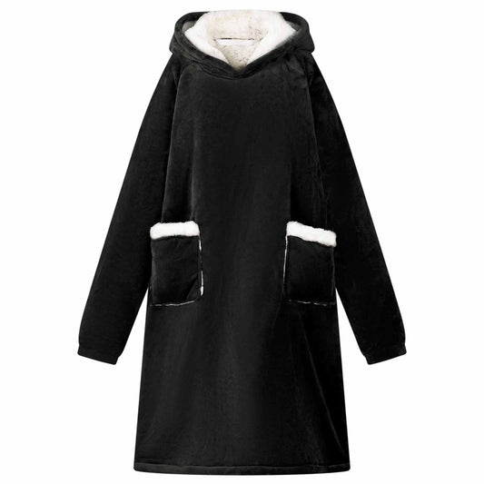 Deken hoodie Zwart L Fleece en Flanel is nu te koop bij PeponiXL, paradijselijk wonen!