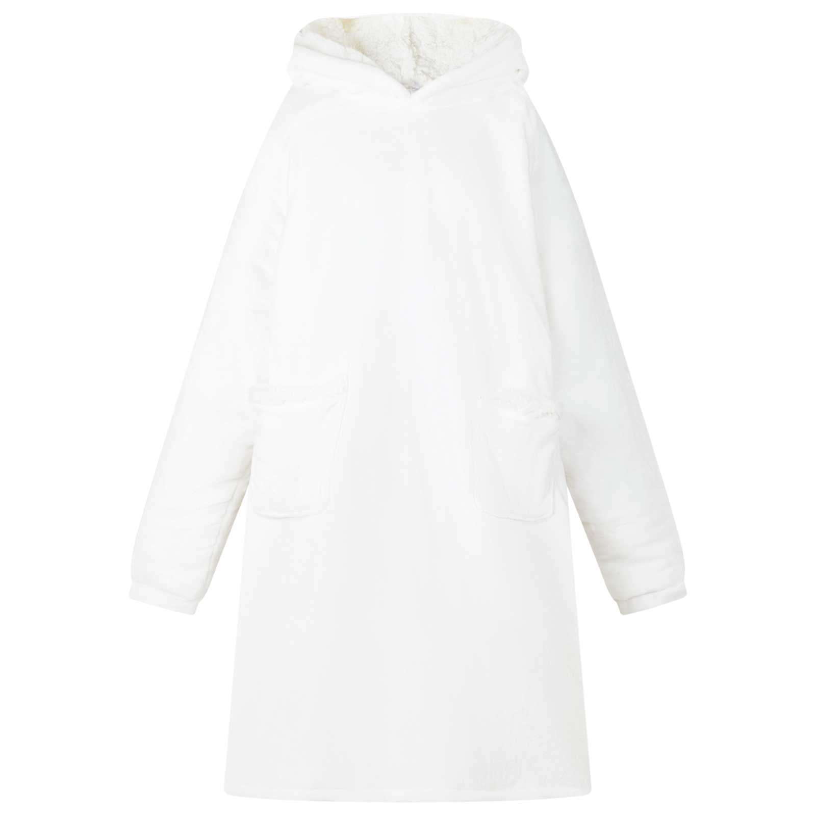Deken hoodie Wit M Fleece en Flanel is nu te koop bij PeponiXL, paradijselijk wonen!