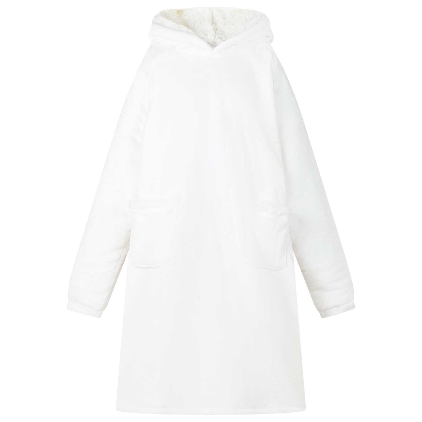 Deken hoodie Wit L Fleece en Flanel is nu te koop bij PeponiXL, paradijselijk wonen!
