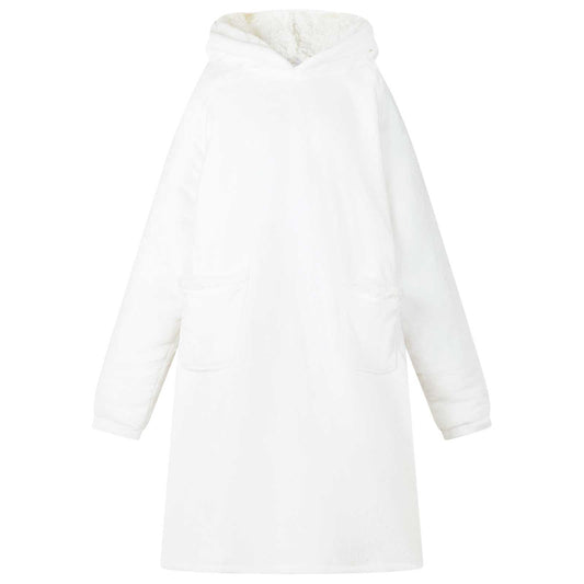 Deken hoodie Wit L Fleece en Flanel is nu te koop bij PeponiXL, paradijselijk wonen!