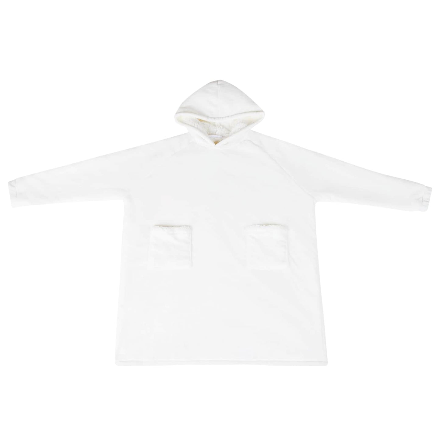 Deken hoodie Wit L Fleece en Flanel is nu te koop bij PeponiXL, paradijselijk wonen!