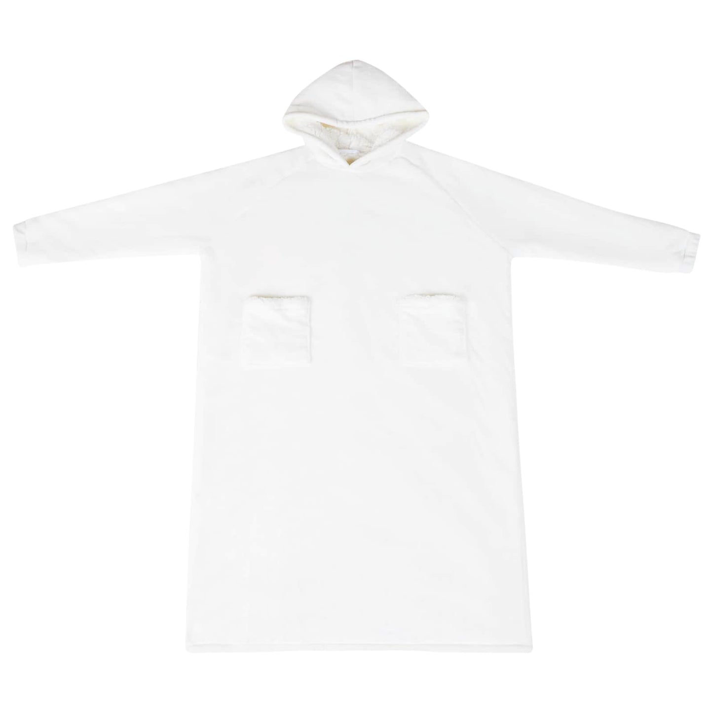 Deken hoodie Wit L Fleece en Flanel is nu te koop bij PeponiXL, paradijselijk wonen!