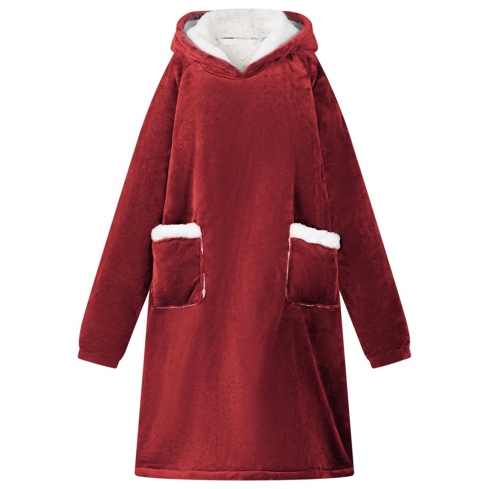 Deken hoodie Bordeaux Rood M Fleece en Flanel is nu te koop bij PeponiXL, paradijselijk wonen!