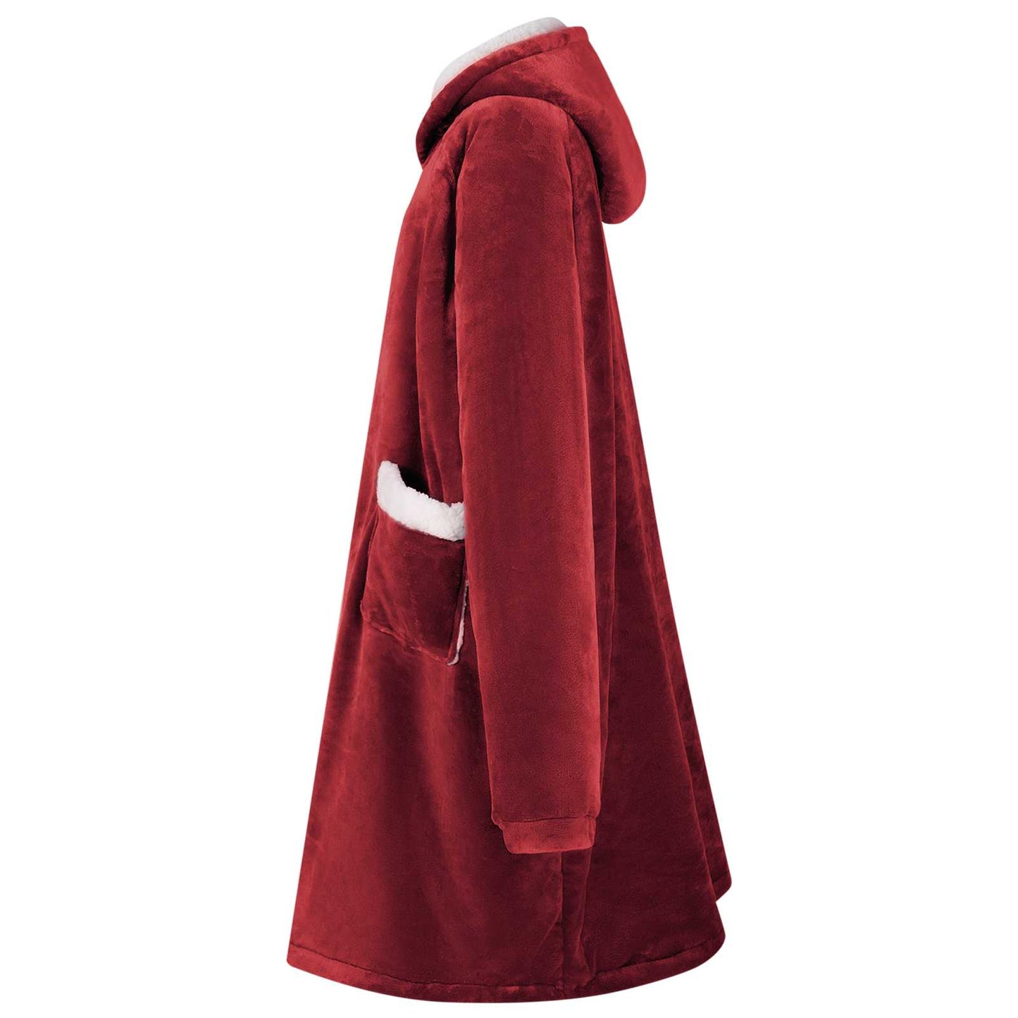 Deken hoodie Bordeaux Rood M Fleece en Flanel is nu te koop bij PeponiXL, paradijselijk wonen!