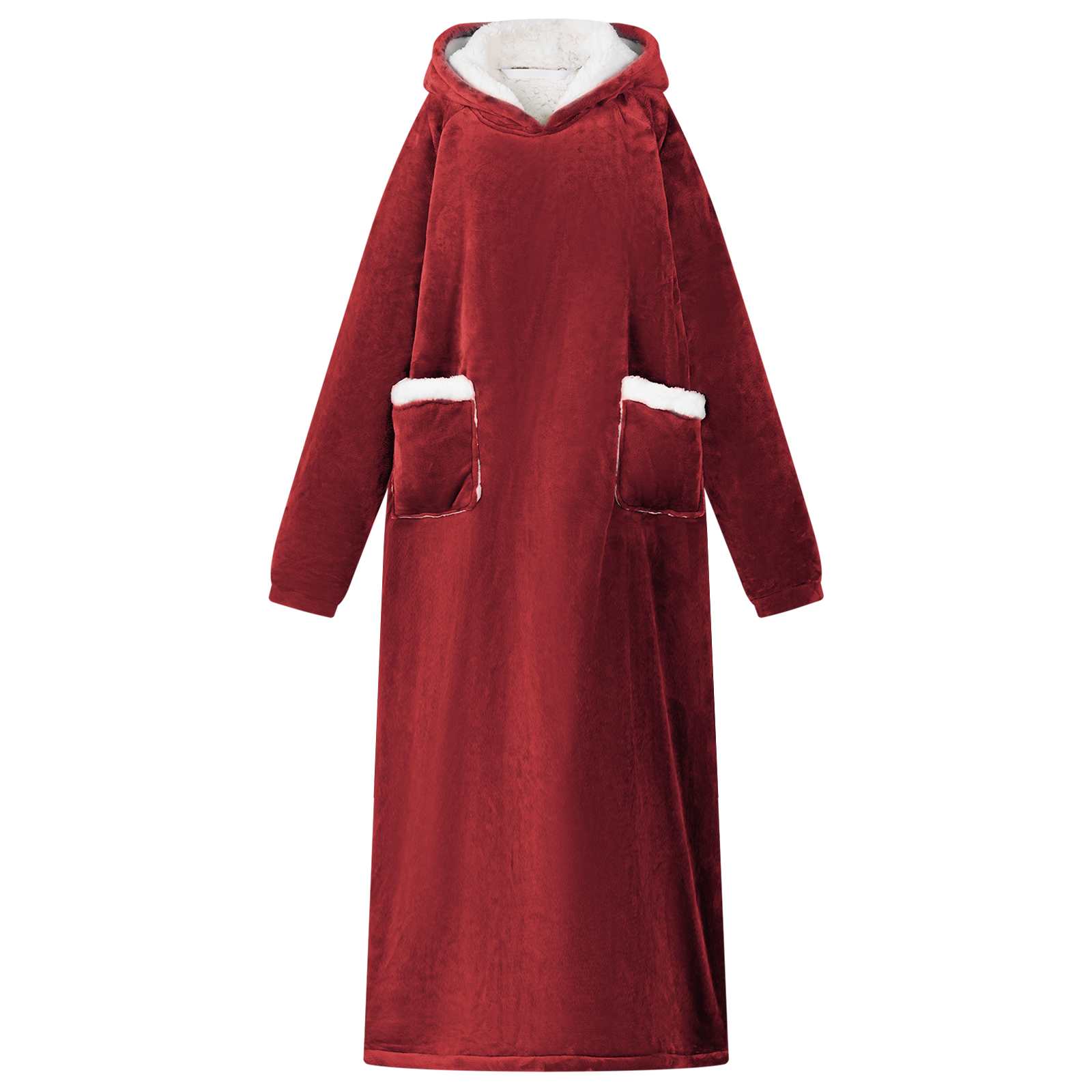 Deken hoodie Bordeaux Rood M Fleece en Flanel is nu te koop bij PeponiXL, paradijselijk wonen!