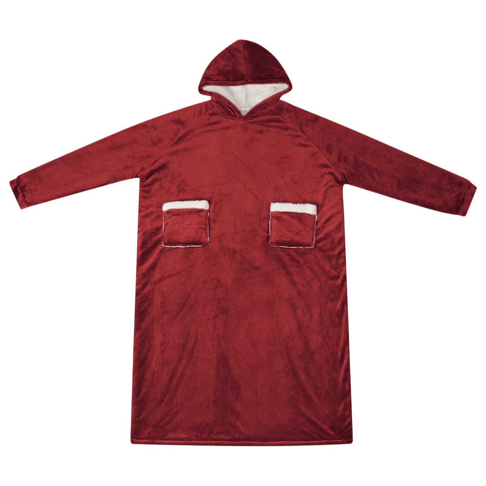 Deken hoodie Bordeaux Rood L Fleece en Flanel is nu te koop bij PeponiXL, paradijselijk wonen!