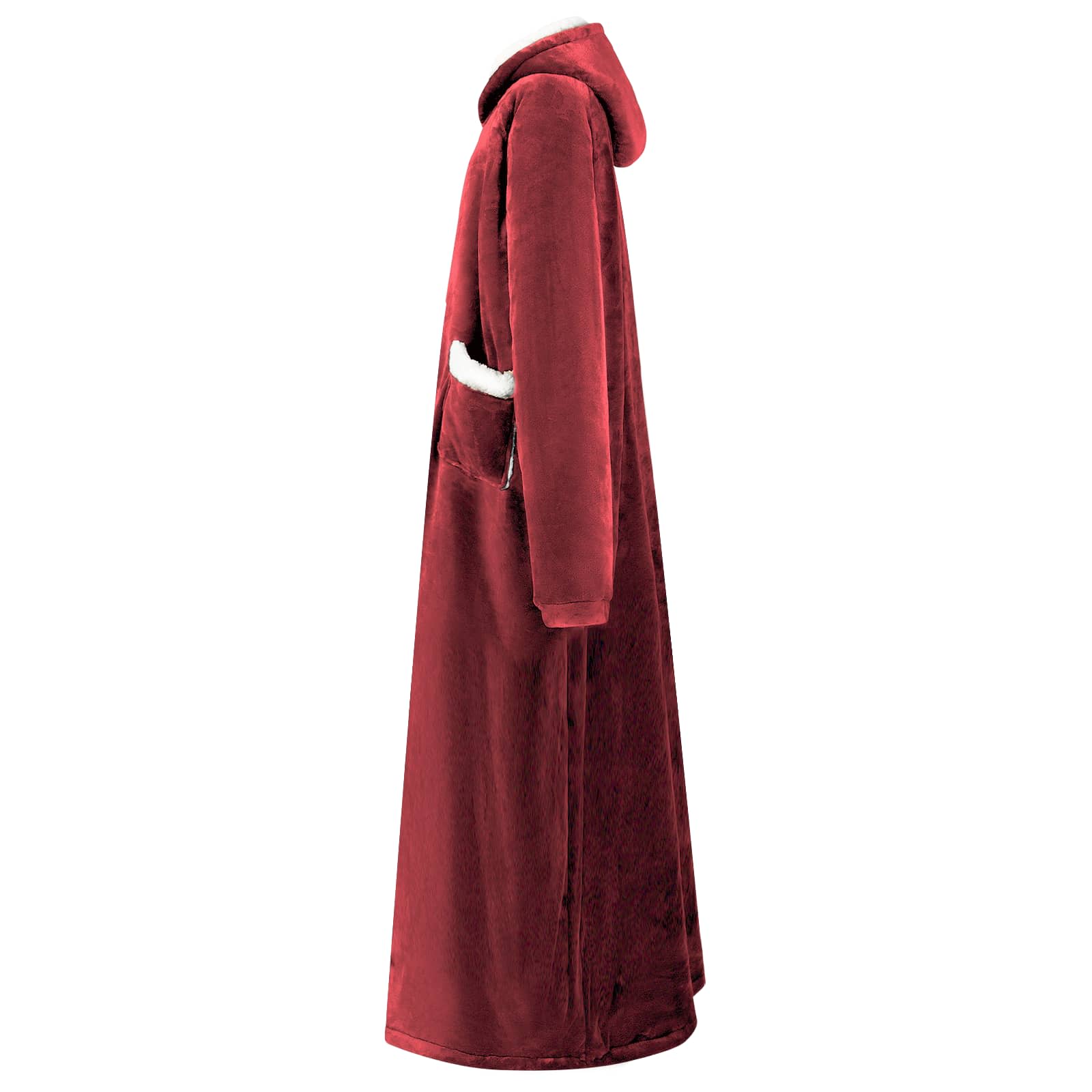 Deken hoodie Bordeaux Rood L Fleece en Flanel is nu te koop bij PeponiXL, paradijselijk wonen!