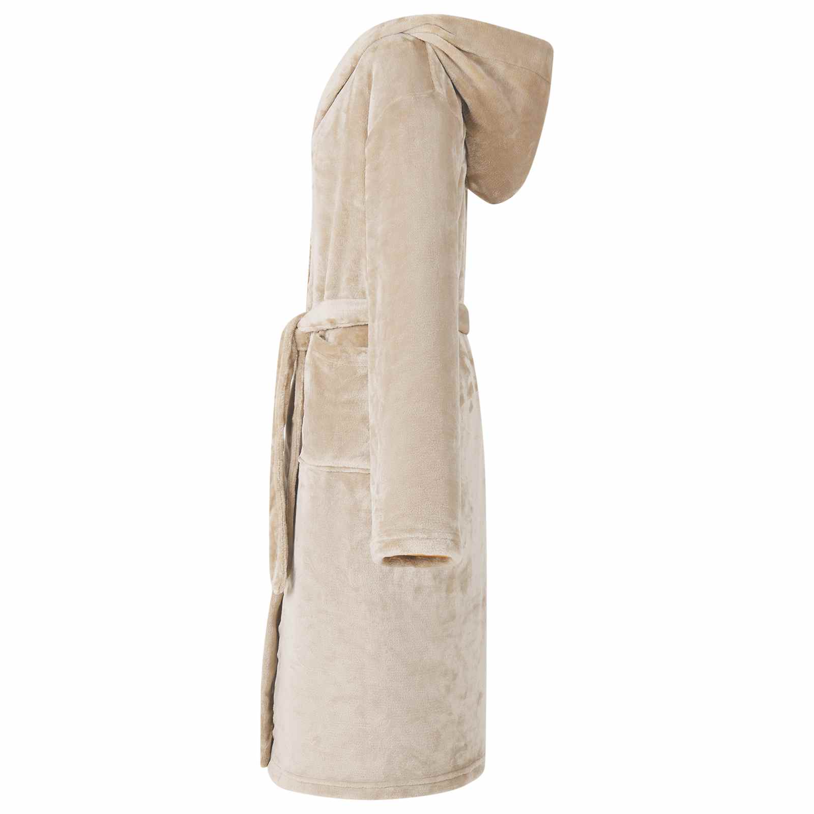 Badjas Hoodie Beige s Flanel is nu te koop bij PeponiXL, paradijselijk wonen!