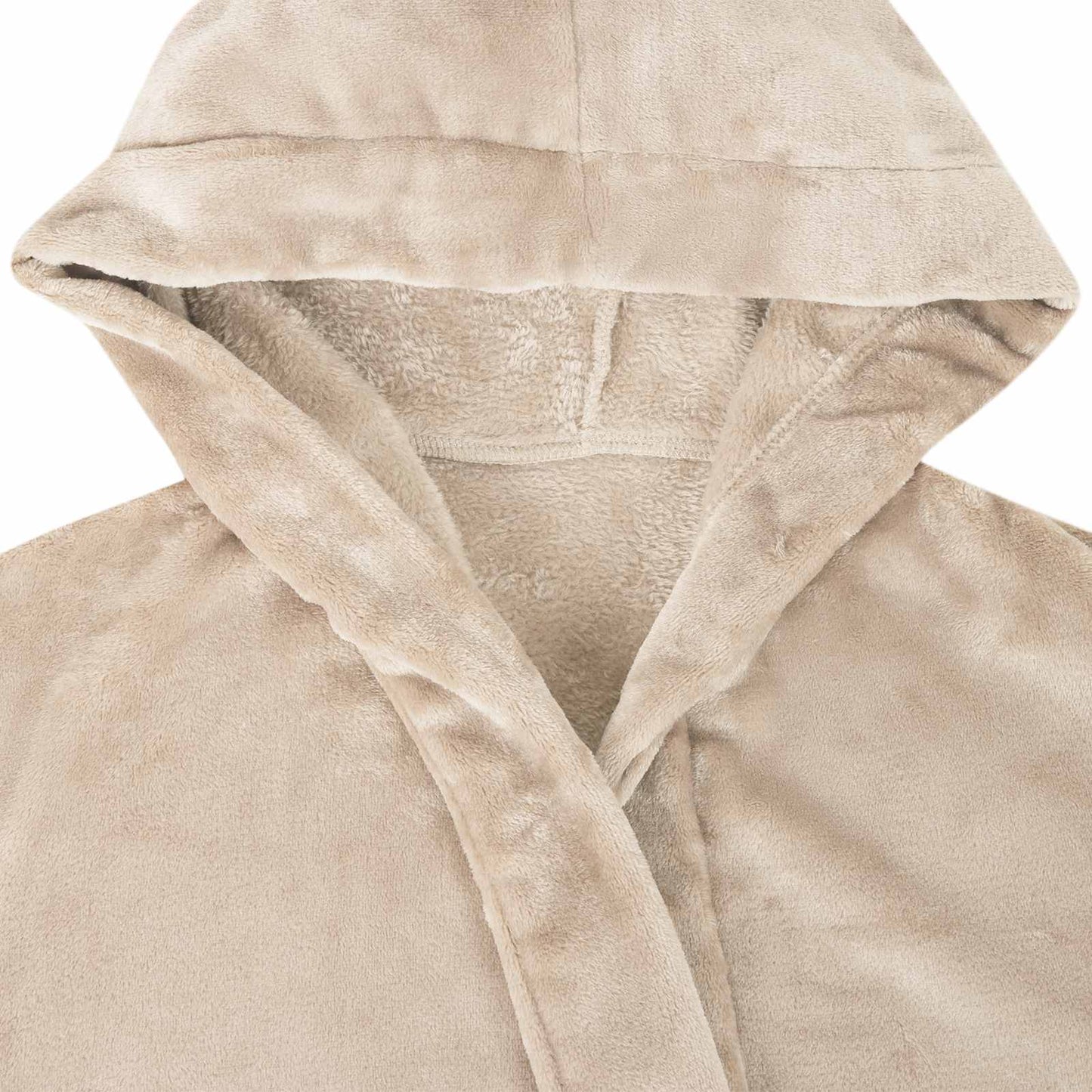 Badjas Hoodie Beige l Flanel is nu te koop bij PeponiXL, paradijselijk wonen!