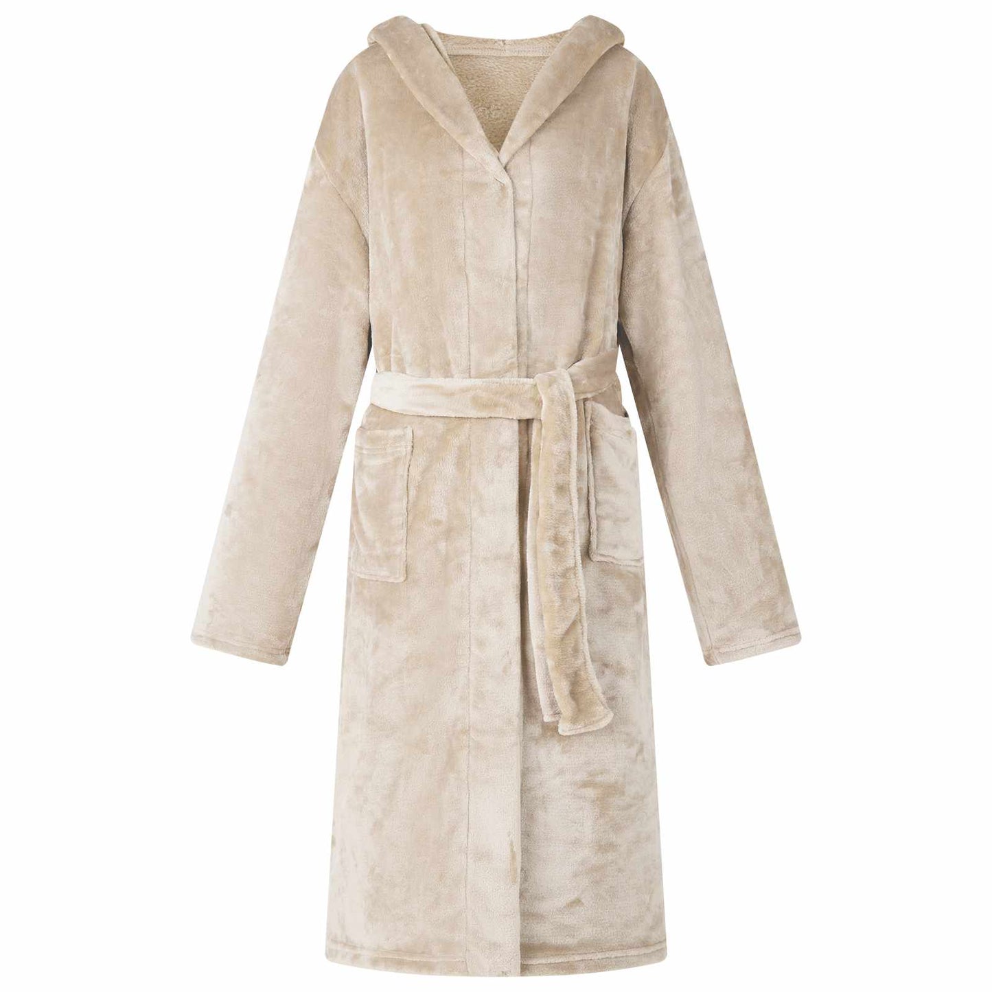 Badjas Hoodie Beige xl Flanel is nu te koop bij PeponiXL, paradijselijk wonen!